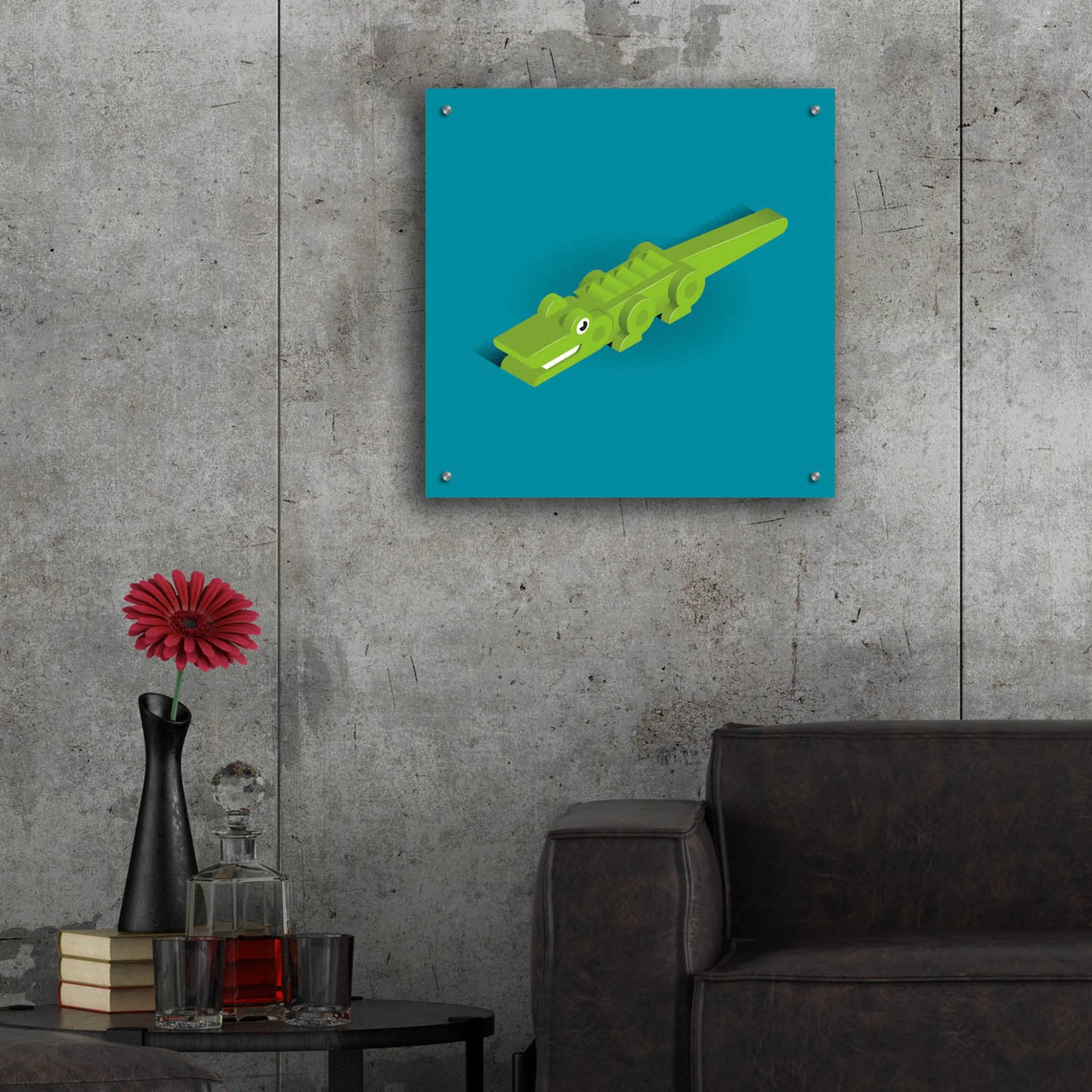 Epic Art 'Crocodile' by Bo Virkelyst Jensen, Acrylic Glass Wall Art,24x24