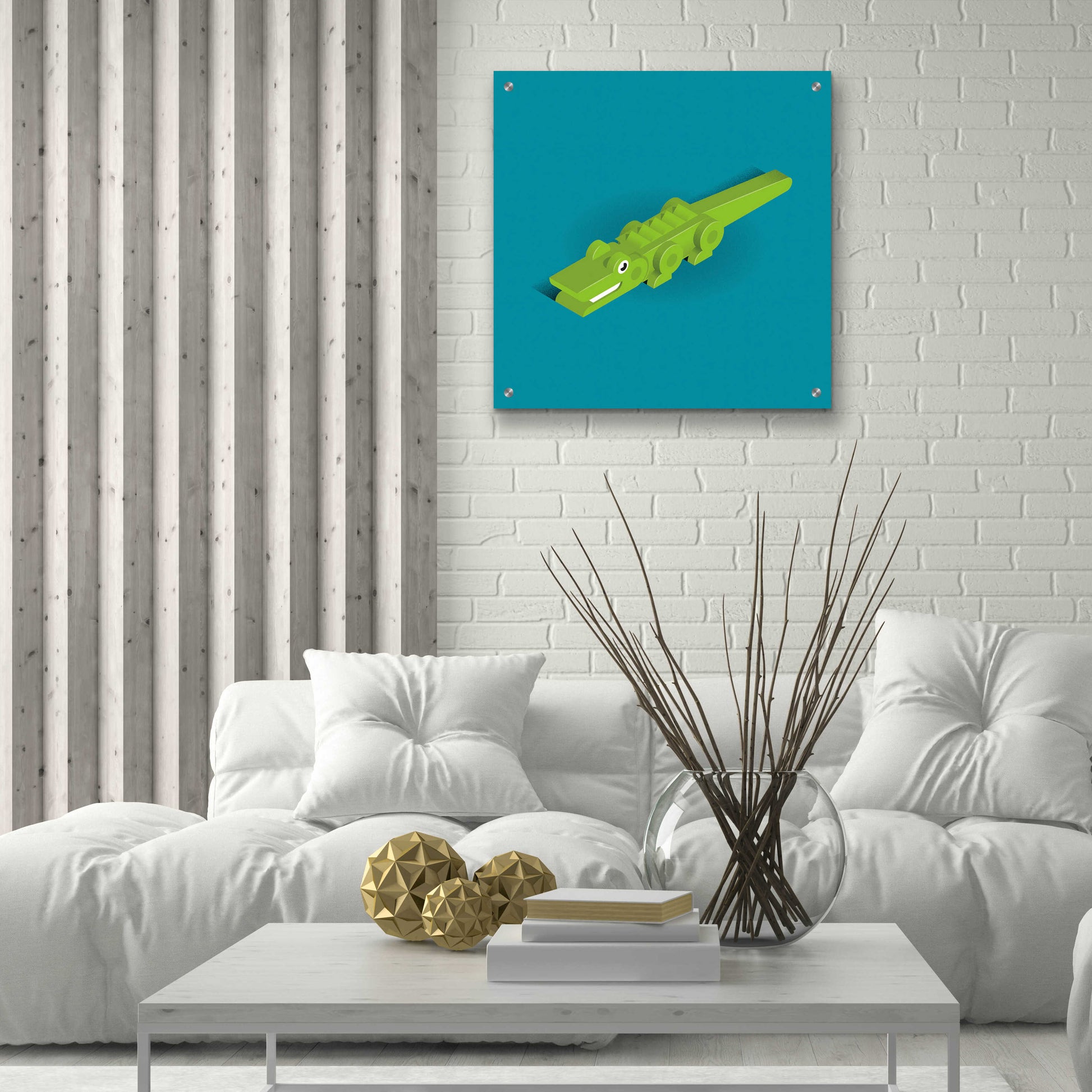 Epic Art 'Crocodile' by Bo Virkelyst Jensen, Acrylic Glass Wall Art,24x24