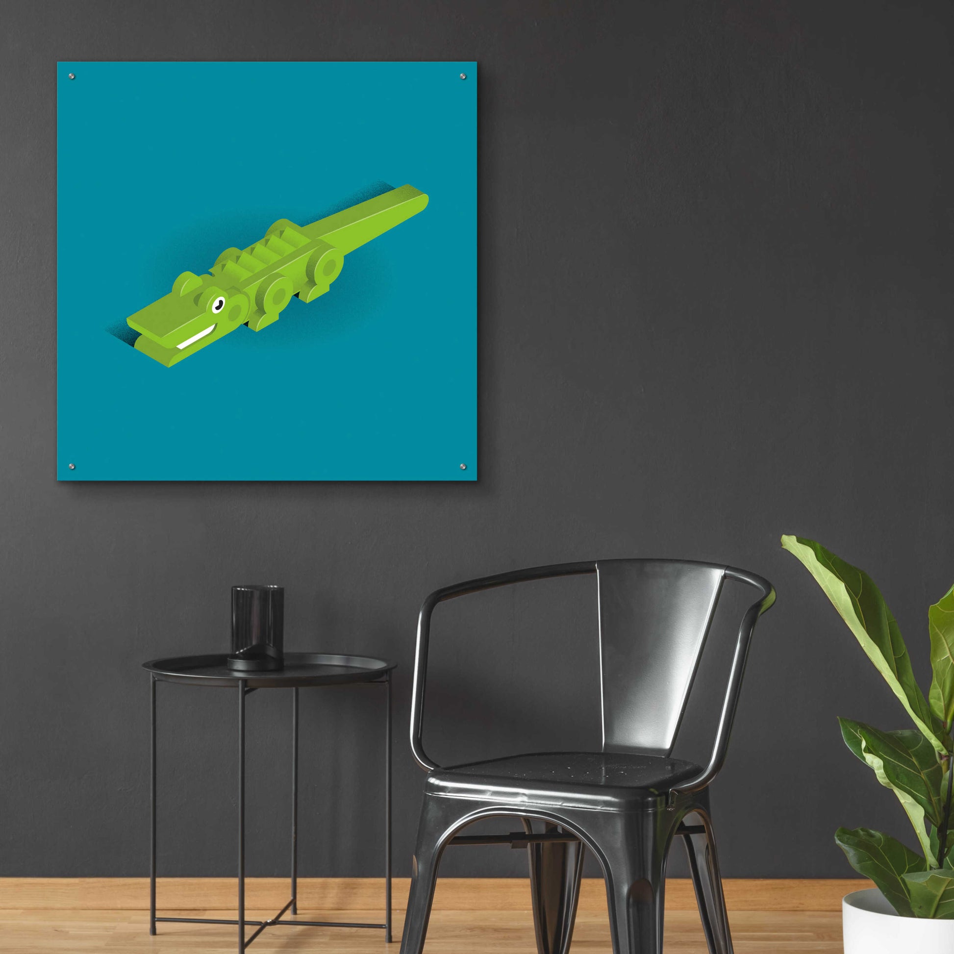 Epic Art 'Crocodile' by Bo Virkelyst Jensen, Acrylic Glass Wall Art,36x36