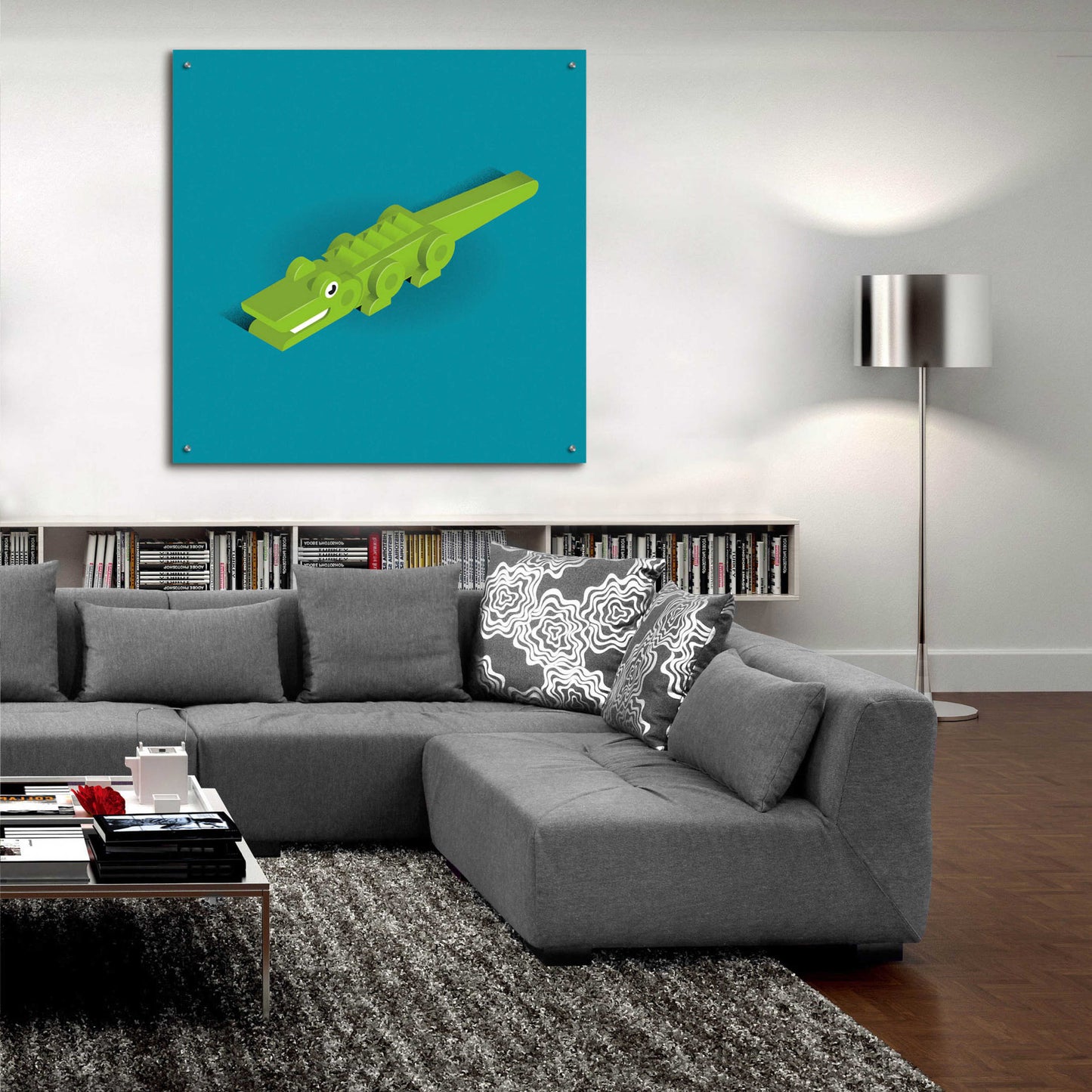 Epic Art 'Crocodile' by Bo Virkelyst Jensen, Acrylic Glass Wall Art,36x36