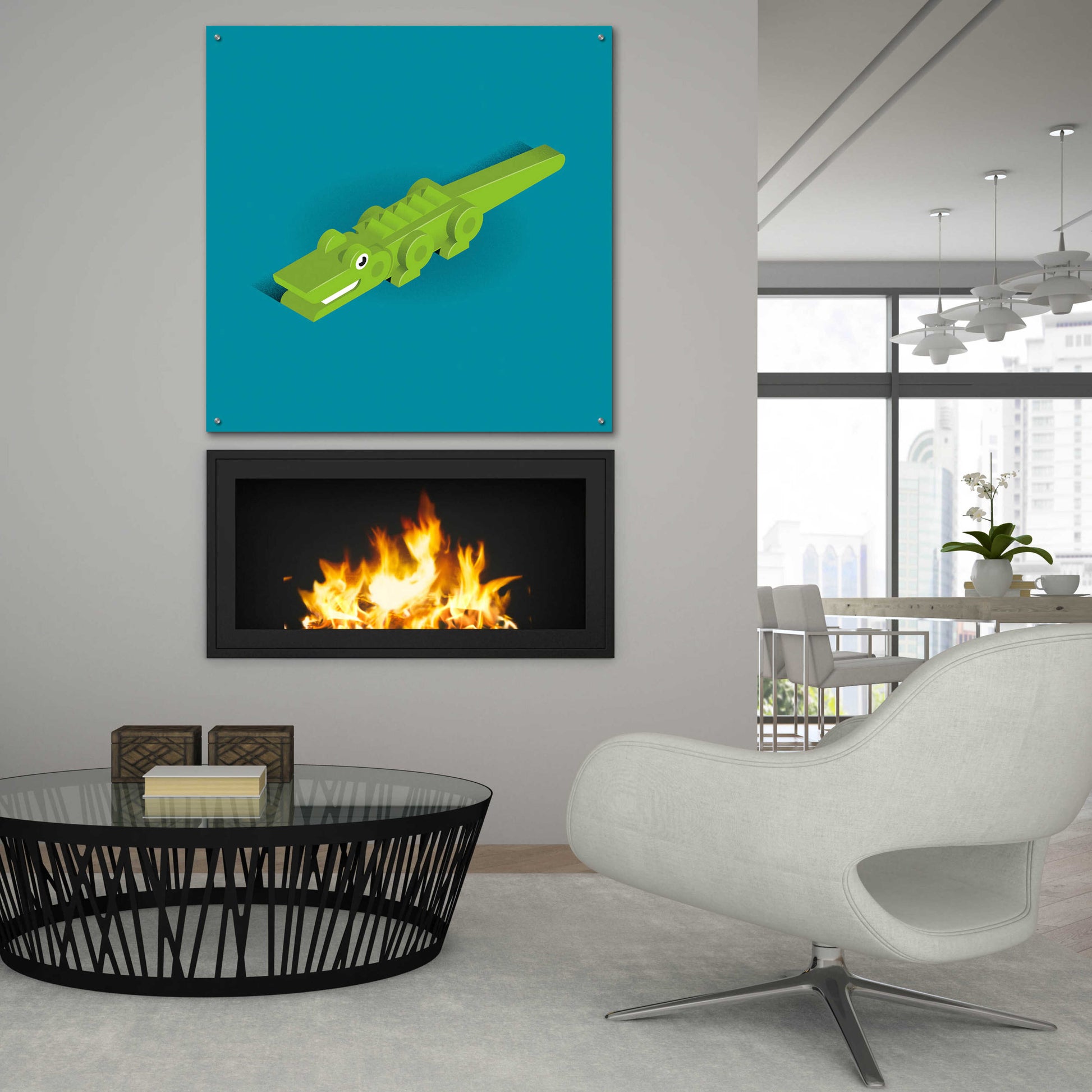 Epic Art 'Crocodile' by Bo Virkelyst Jensen, Acrylic Glass Wall Art,36x36