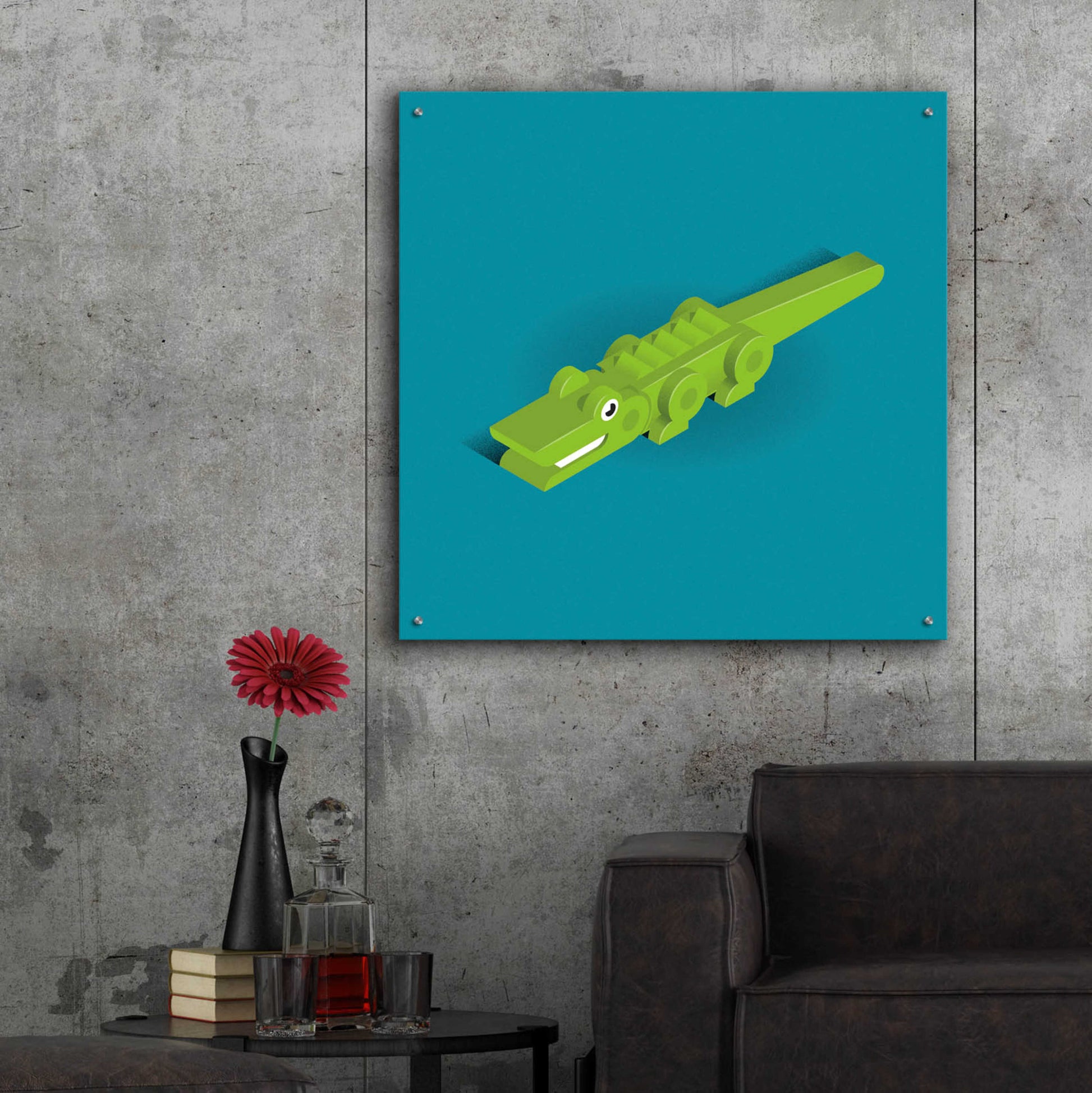 Epic Art 'Crocodile' by Bo Virkelyst Jensen, Acrylic Glass Wall Art,36x36