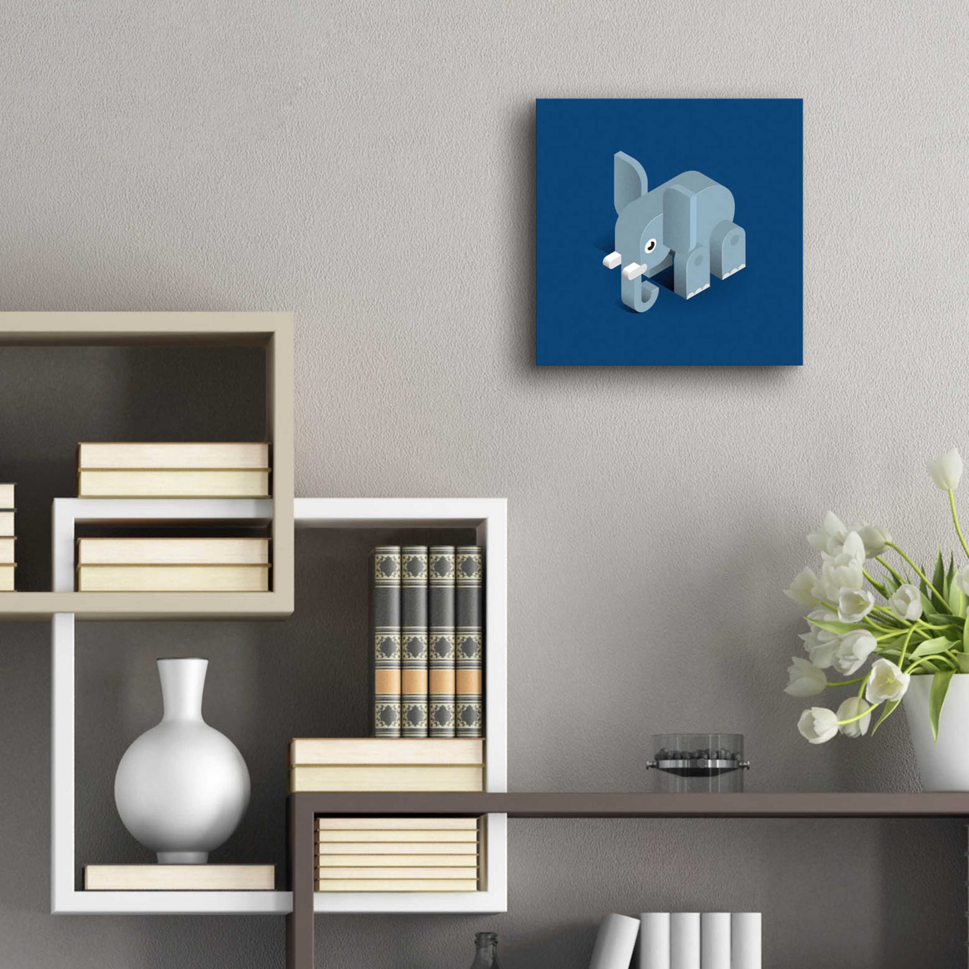 Epic Art 'Elephant' by Bo Virkelyst Jensen, Acrylic Glass Wall Art,12x12