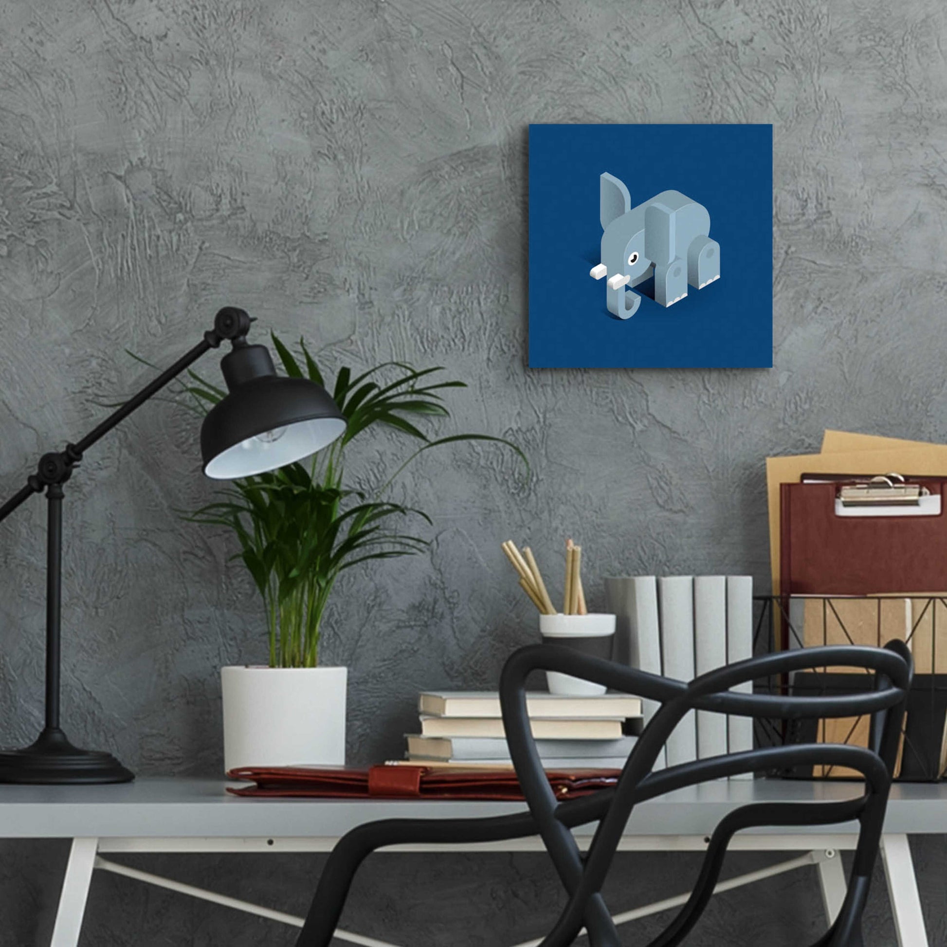 Epic Art 'Elephant' by Bo Virkelyst Jensen, Acrylic Glass Wall Art,12x12