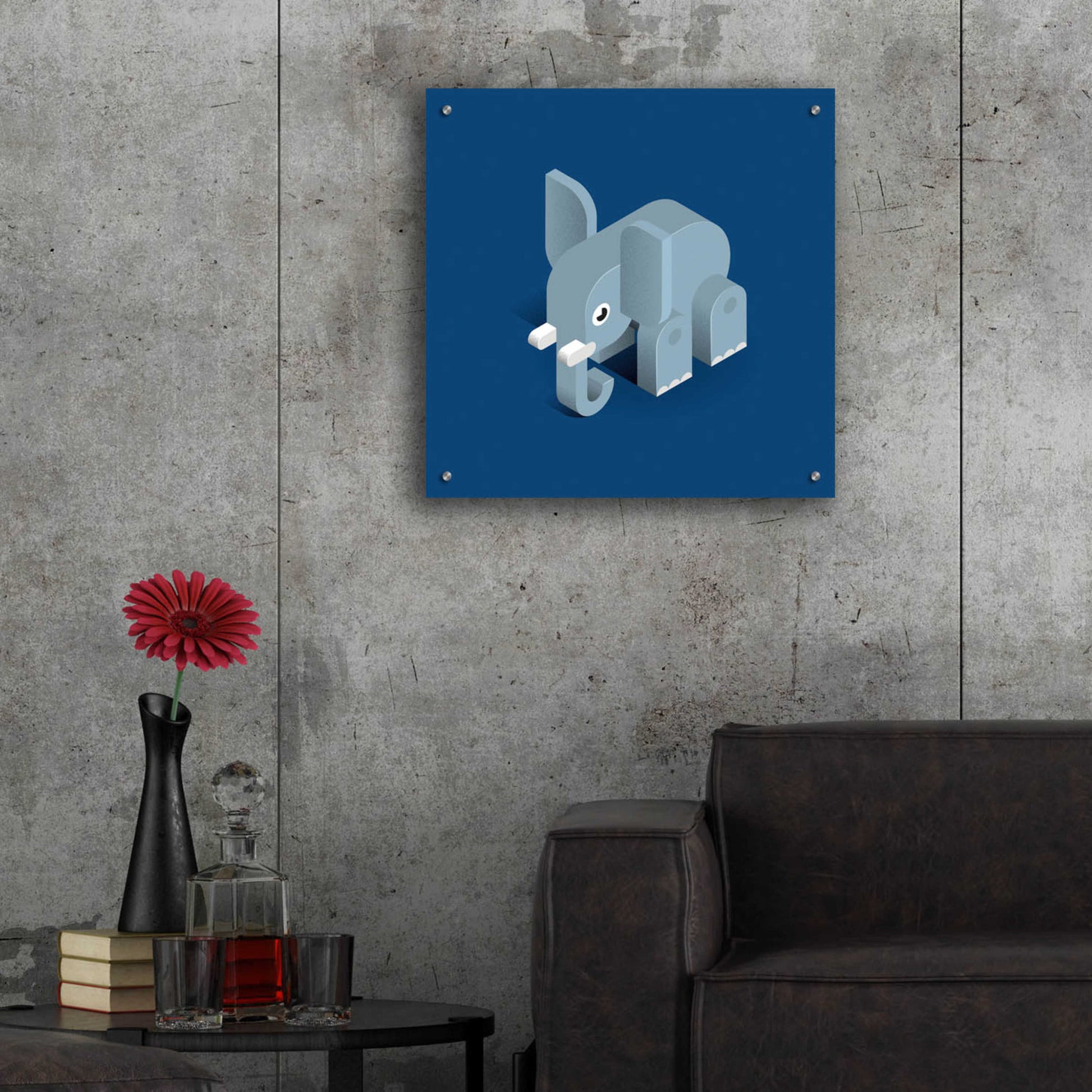 Epic Art 'Elephant' by Bo Virkelyst Jensen, Acrylic Glass Wall Art,24x24