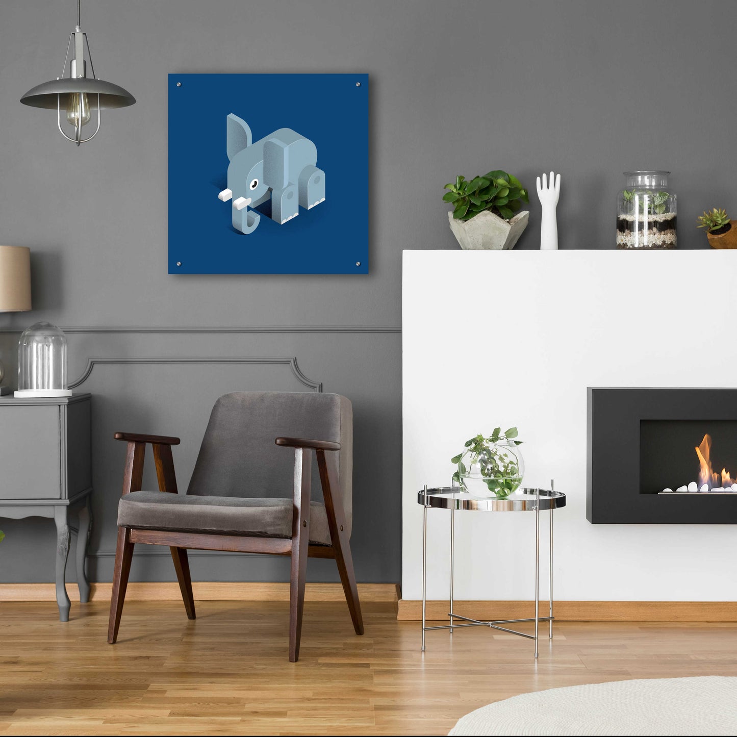 Epic Art 'Elephant' by Bo Virkelyst Jensen, Acrylic Glass Wall Art,24x24