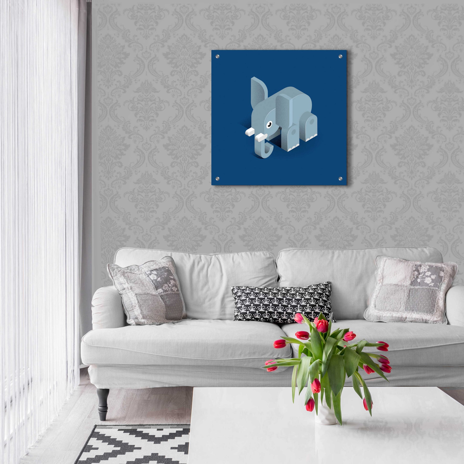 Epic Art 'Elephant' by Bo Virkelyst Jensen, Acrylic Glass Wall Art,24x24