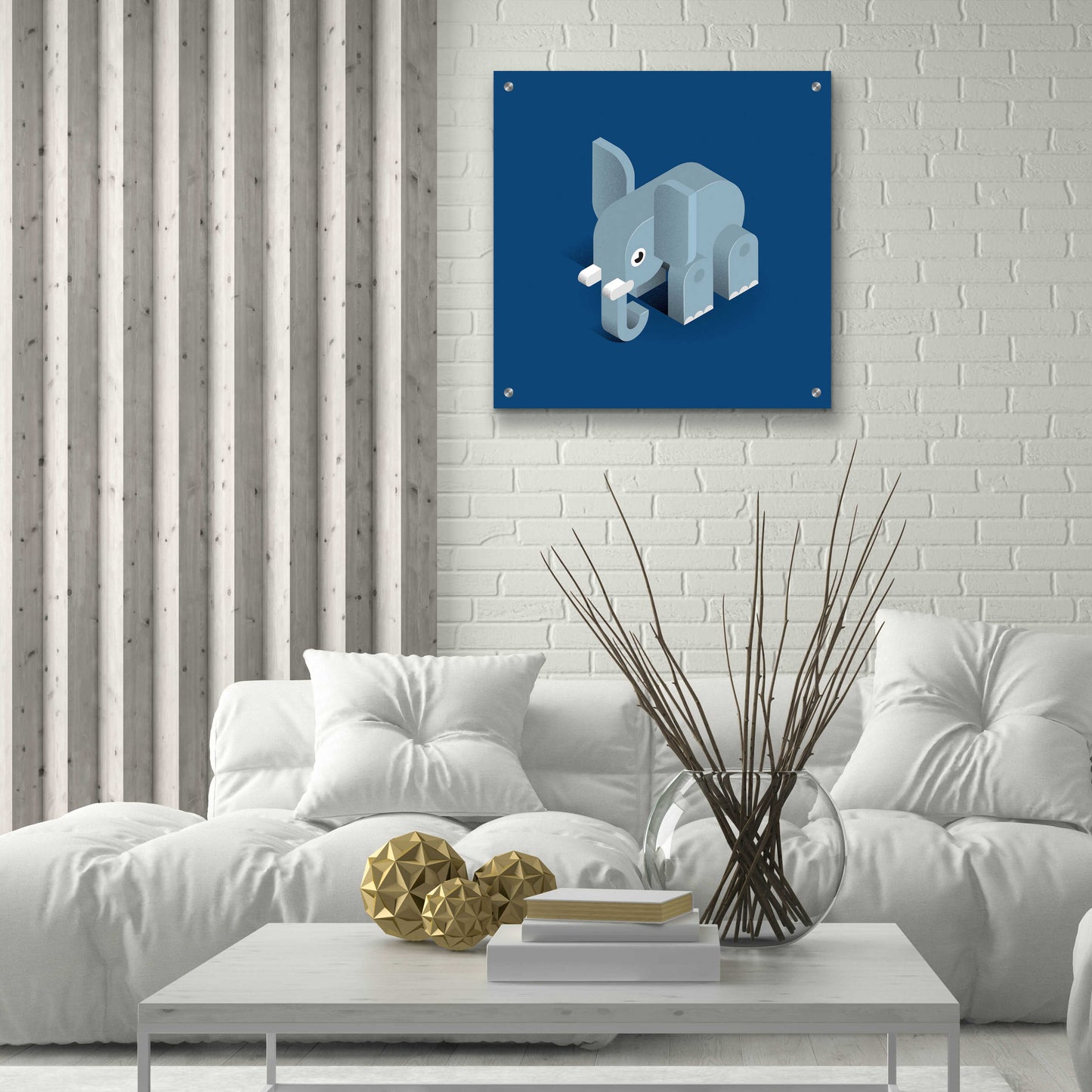 Epic Art 'Elephant' by Bo Virkelyst Jensen, Acrylic Glass Wall Art,24x24