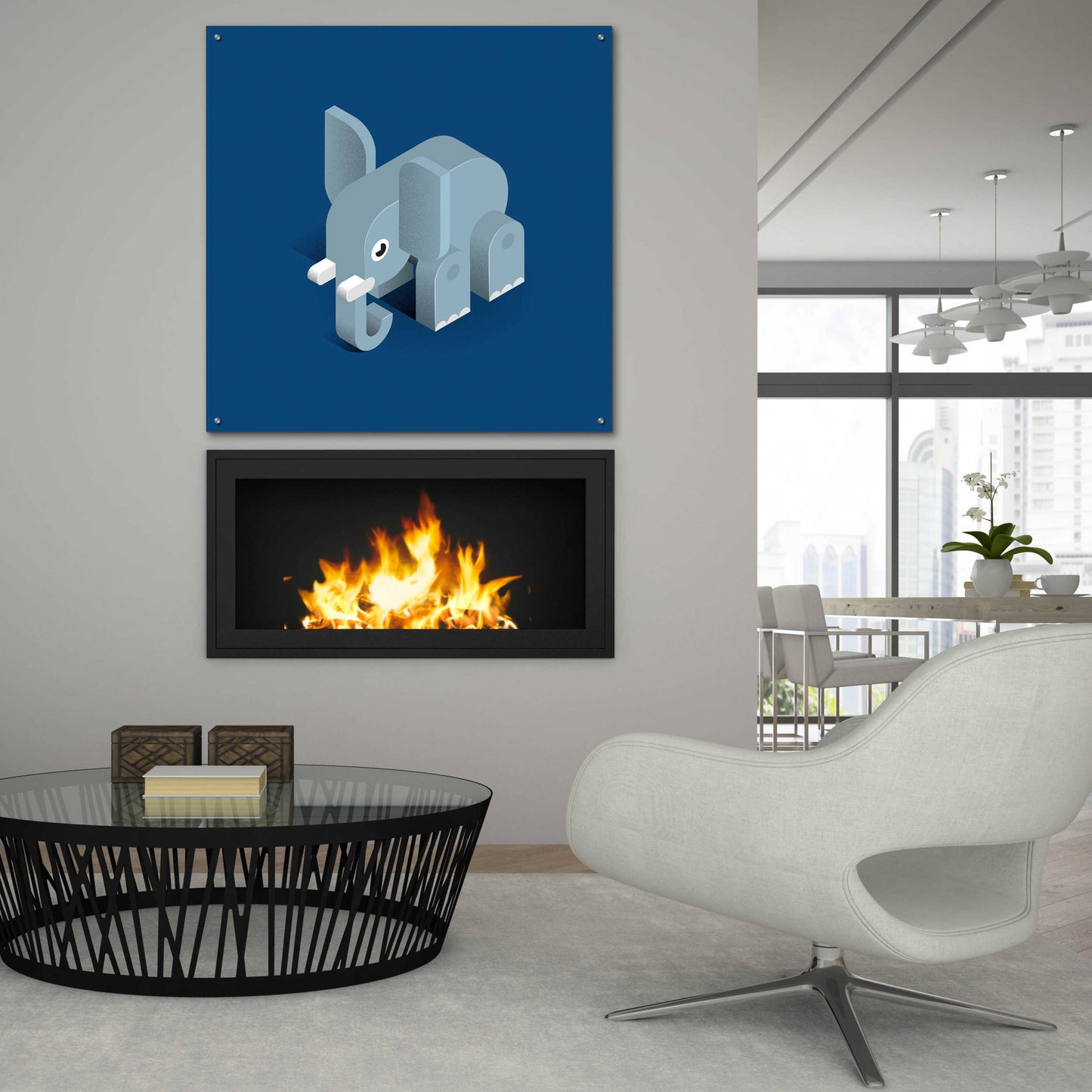 Epic Art 'Elephant' by Bo Virkelyst Jensen, Acrylic Glass Wall Art,36x36