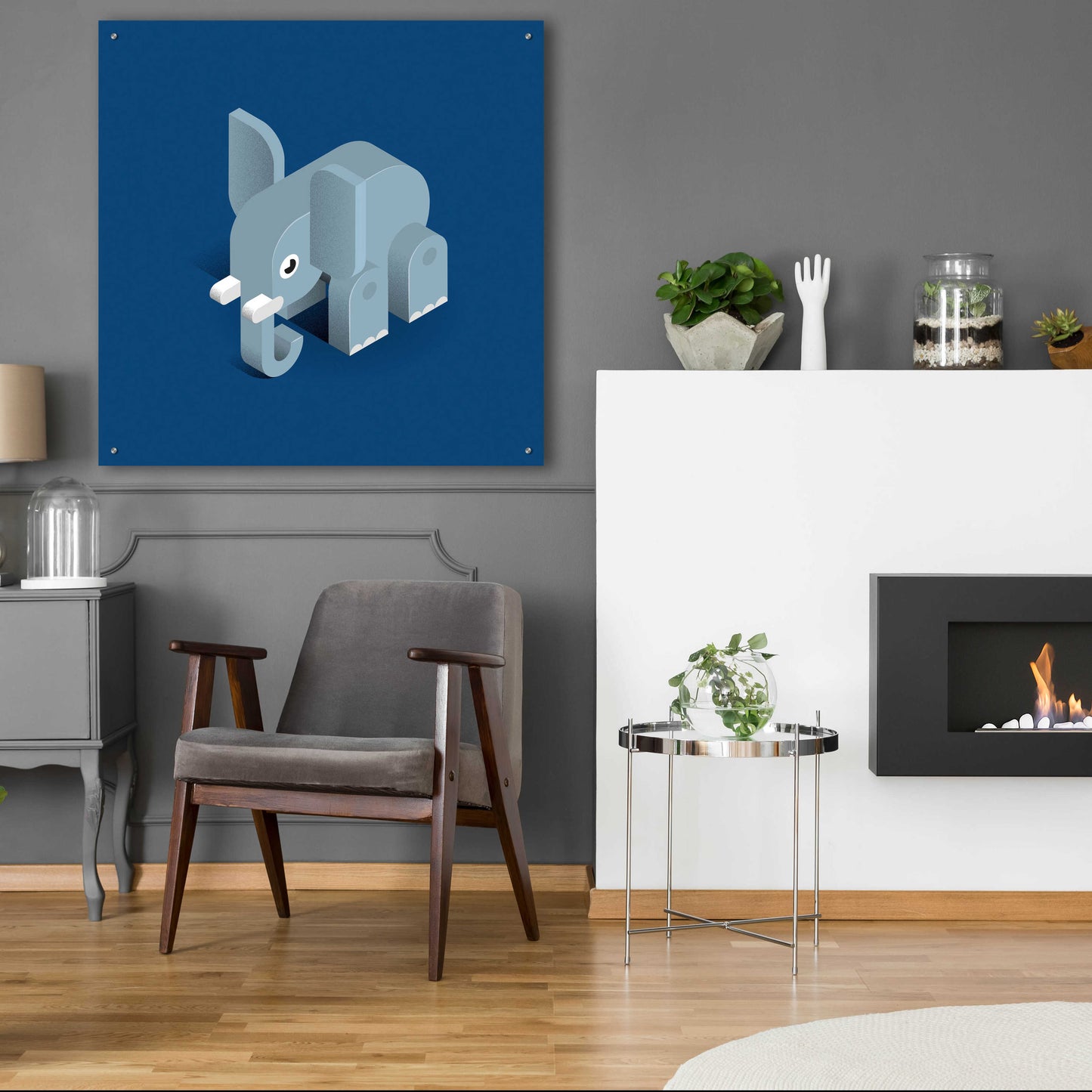 Epic Art 'Elephant' by Bo Virkelyst Jensen, Acrylic Glass Wall Art,36x36