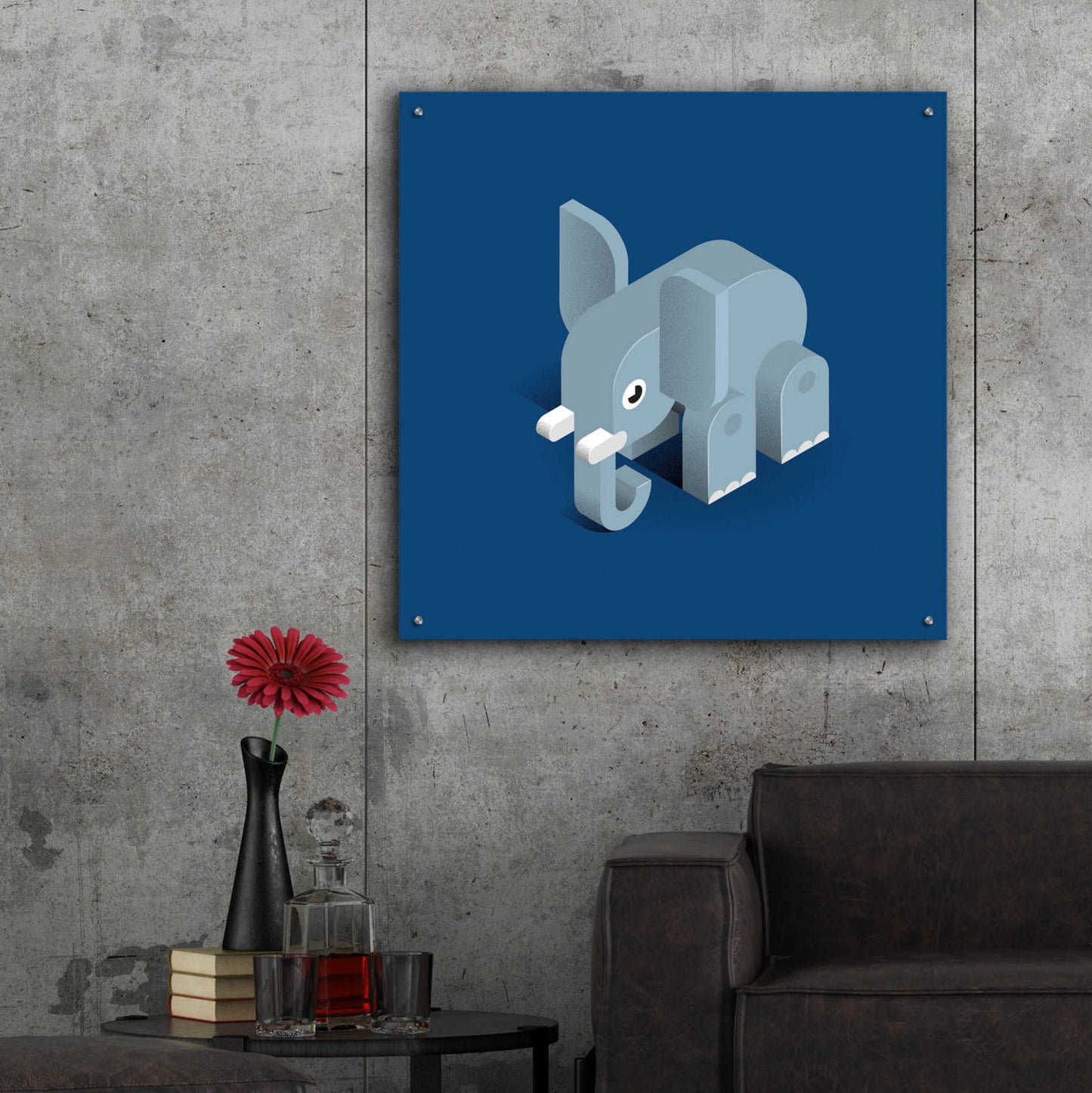 Epic Art 'Elephant' by Bo Virkelyst Jensen, Acrylic Glass Wall Art,36x36