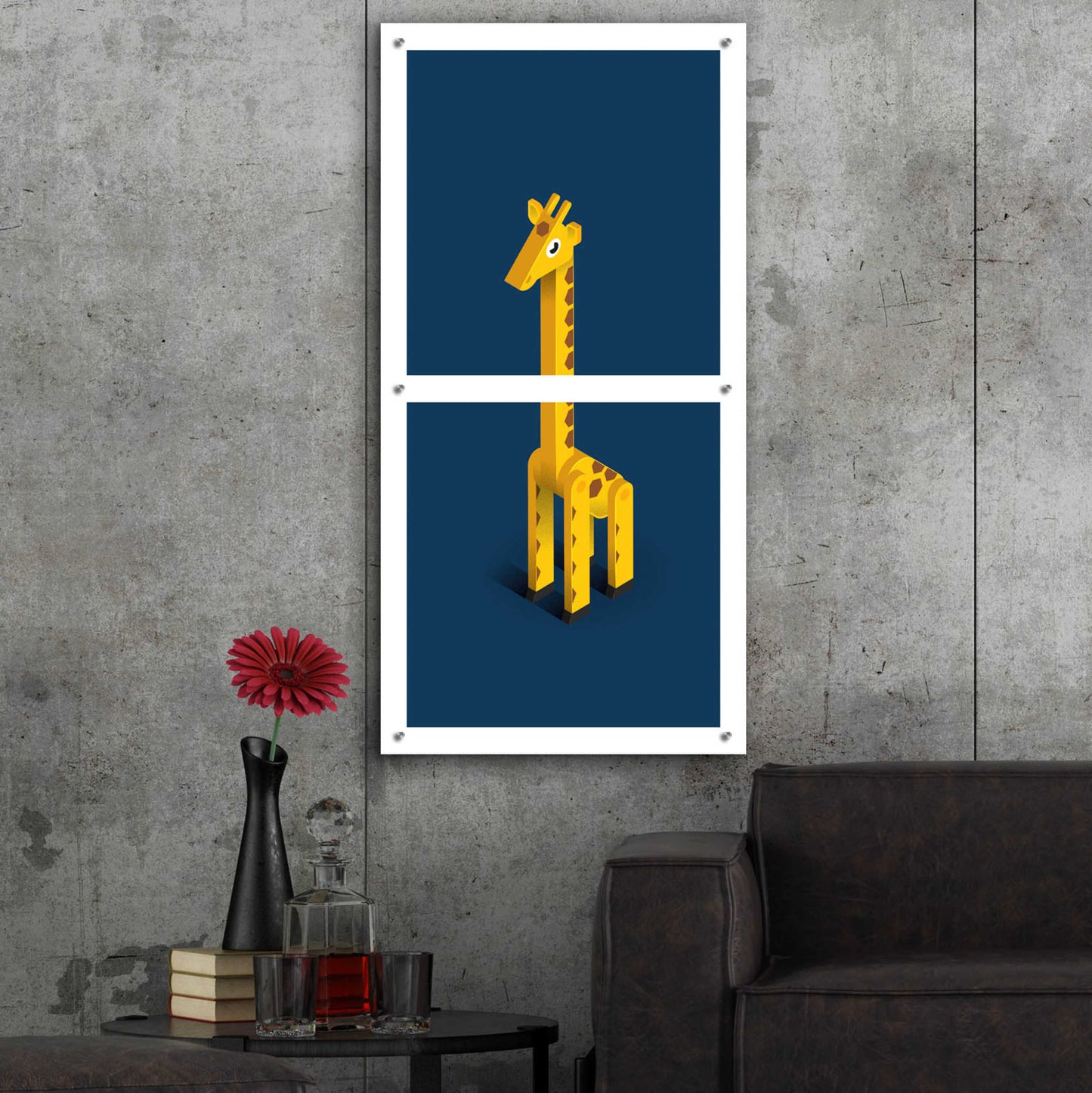 Epic Art 'Giraffe' by Bo Virkelyst Jensen, Acrylic Glass Wall Art,24x48