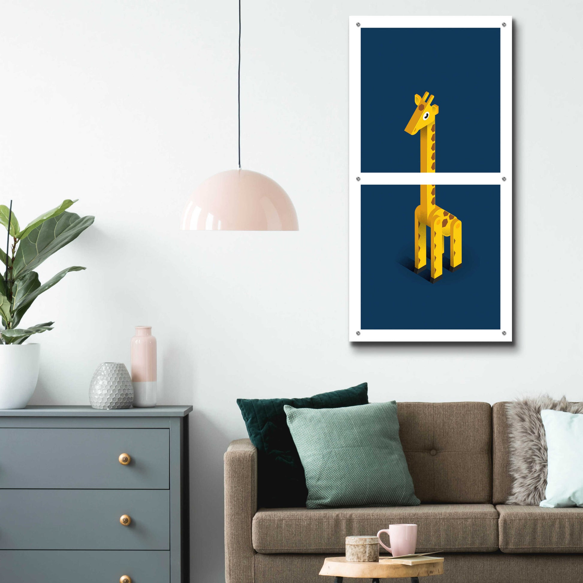 Epic Art 'Giraffe' by Bo Virkelyst Jensen, Acrylic Glass Wall Art,24x48