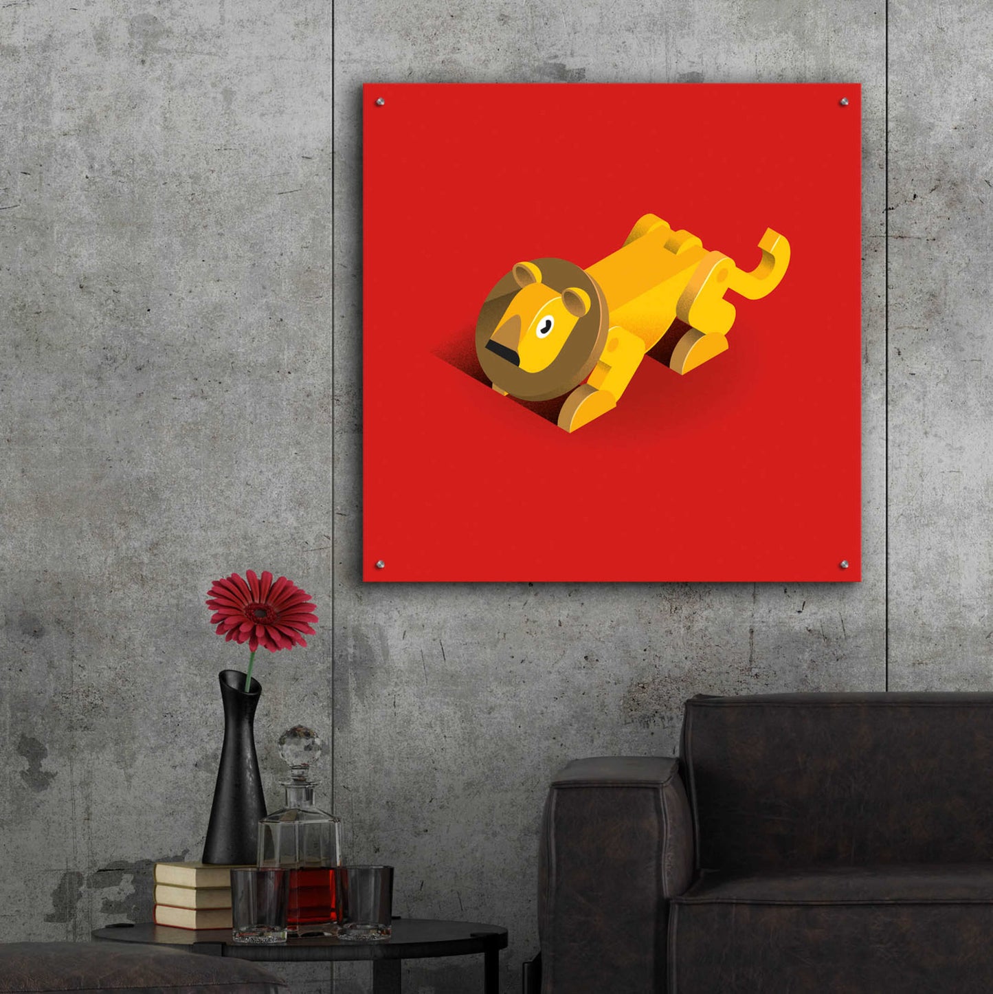 Epic Art 'Lion' by Bo Virkelyst Jensen, Acrylic Glass Wall Art,36x36