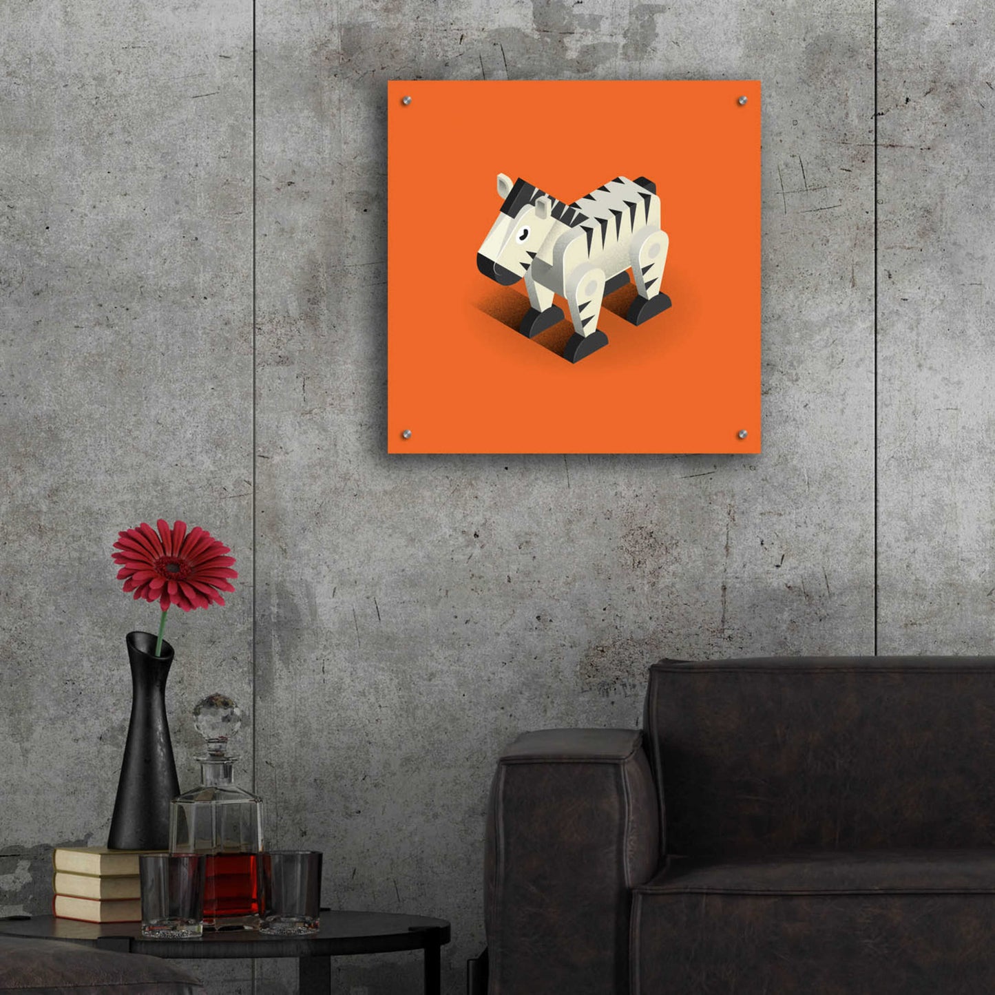 Epic Art 'Zebra' by Bo Virkelyst Jensen, Acrylic Glass Wall Art,24x24