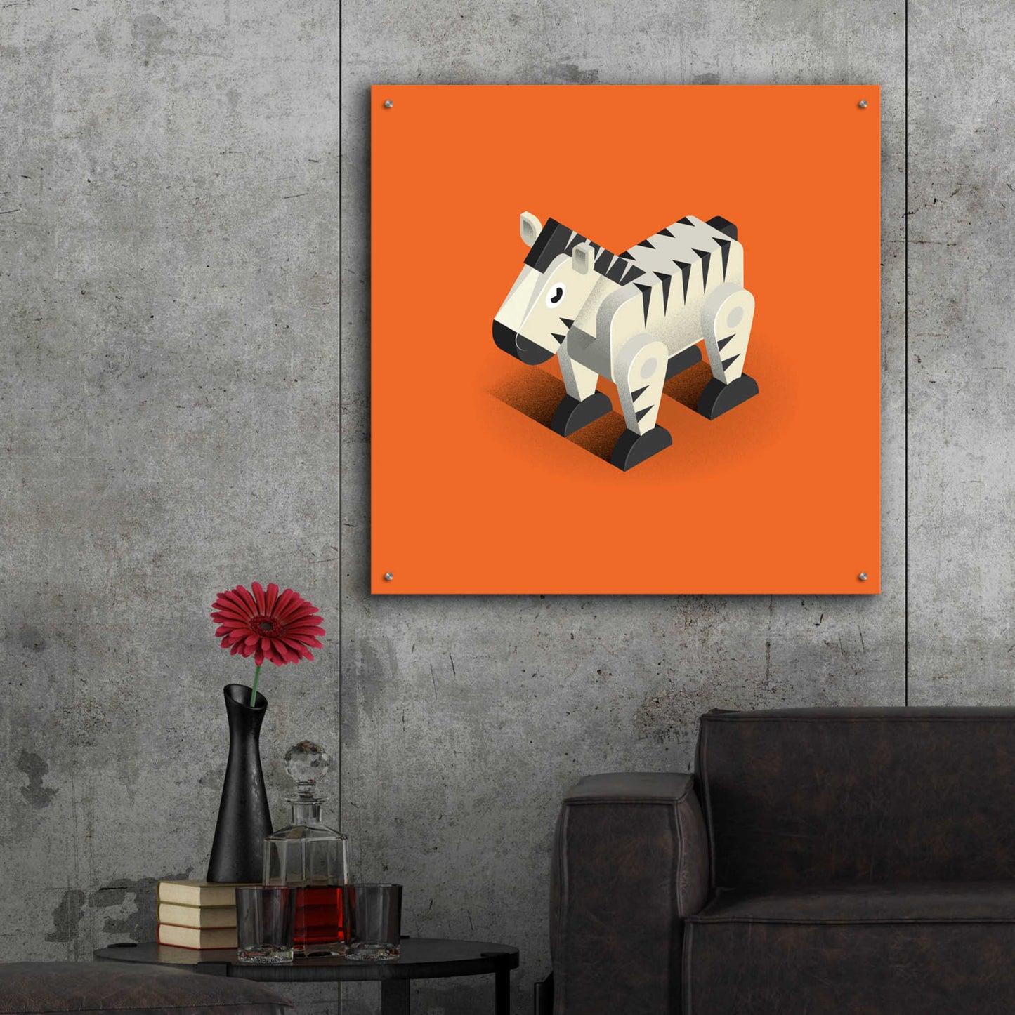 Epic Art 'Zebra' by Bo Virkelyst Jensen, Acrylic Glass Wall Art,36x36