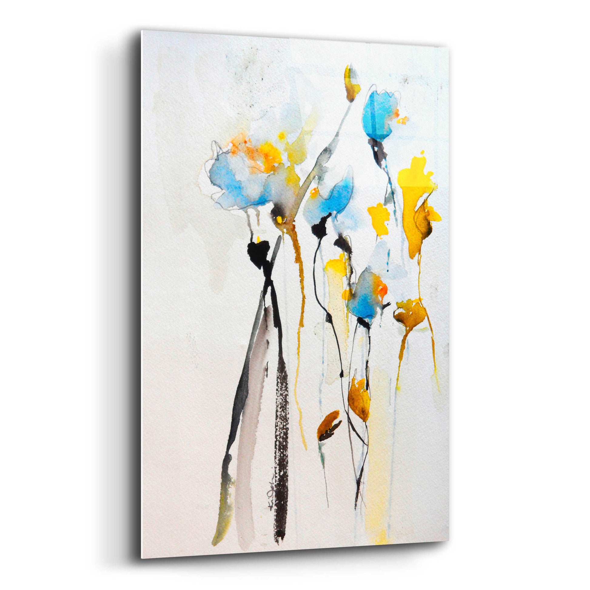 Epic Art 'Blue Flowers II' by Jessica Mingo, Acrylic Glass Wall Art,12x16