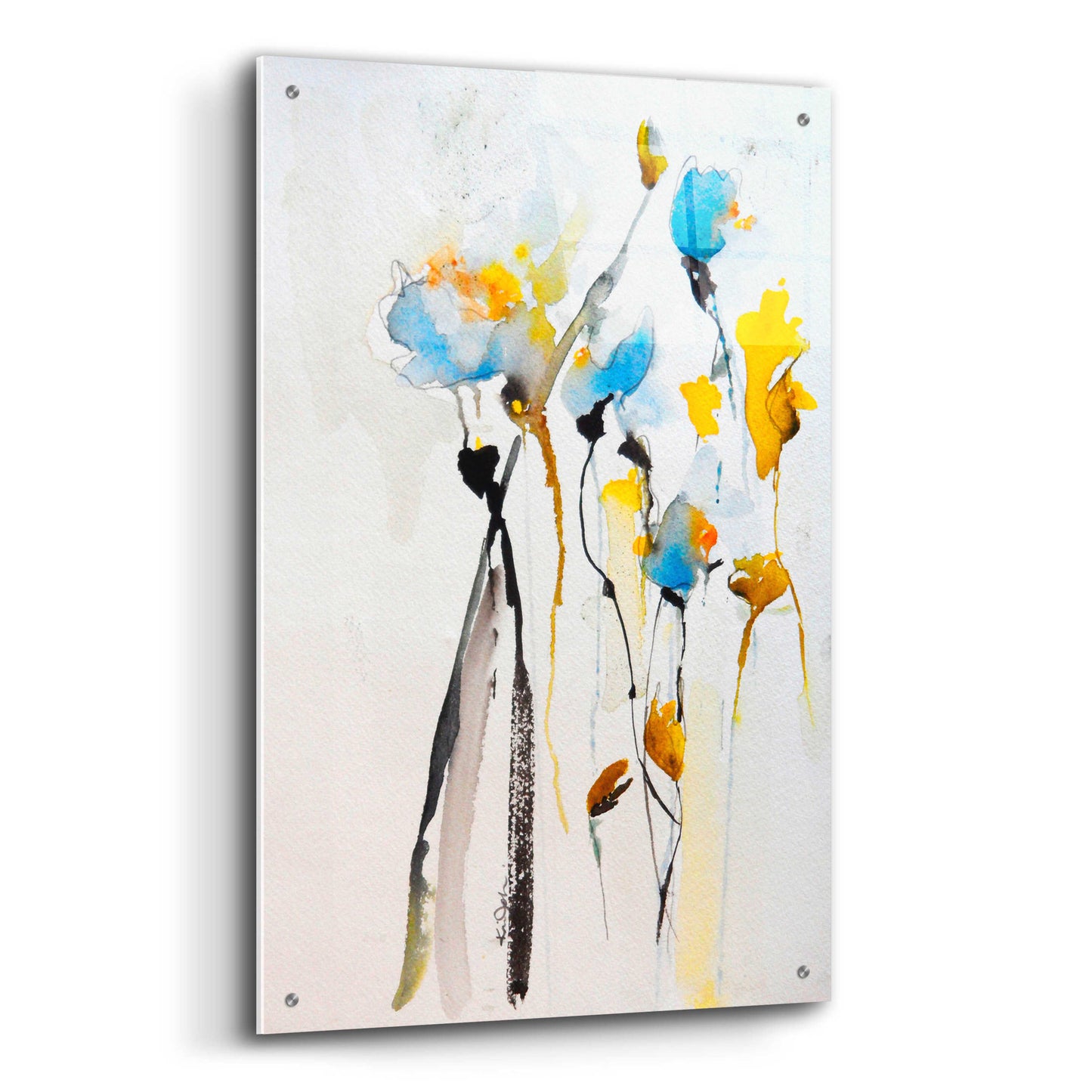 Epic Art 'Blue Flowers II' by Jessica Mingo, Acrylic Glass Wall Art,24x36