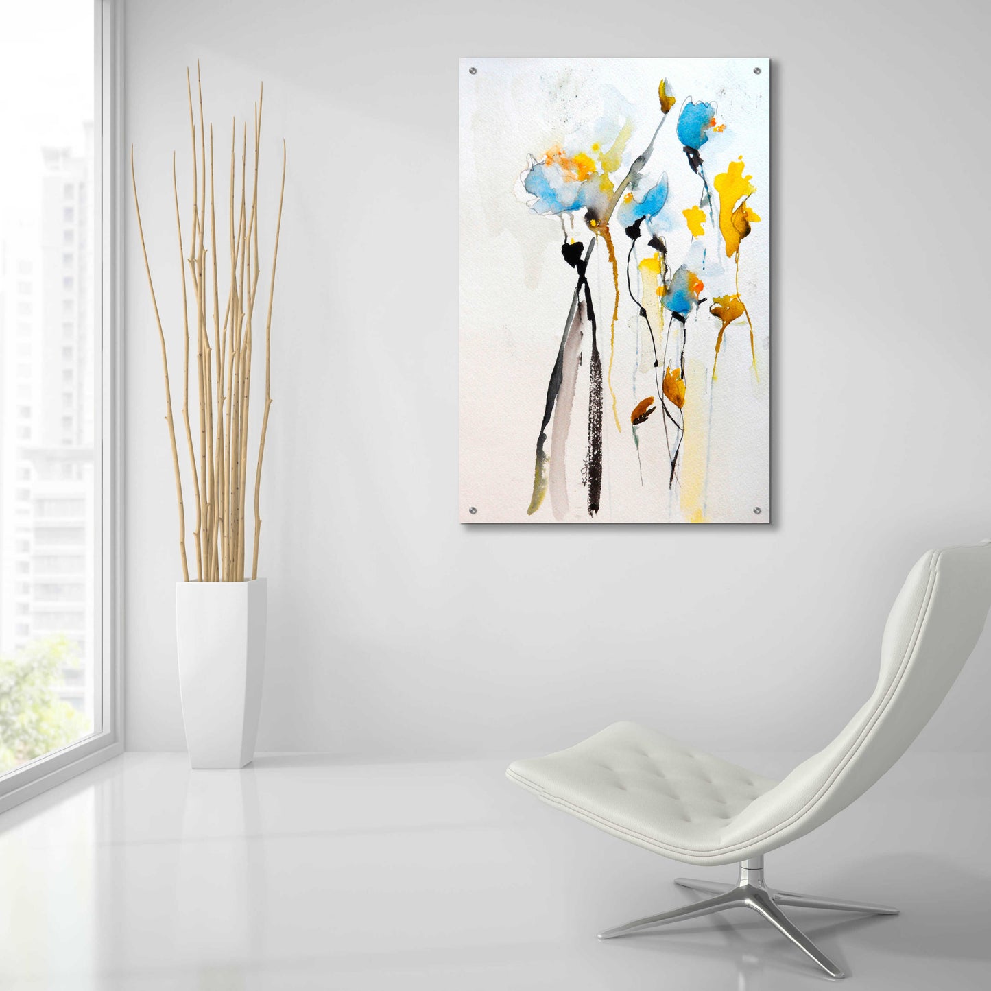 Epic Art 'Blue Flowers II' by Jessica Mingo, Acrylic Glass Wall Art,24x36