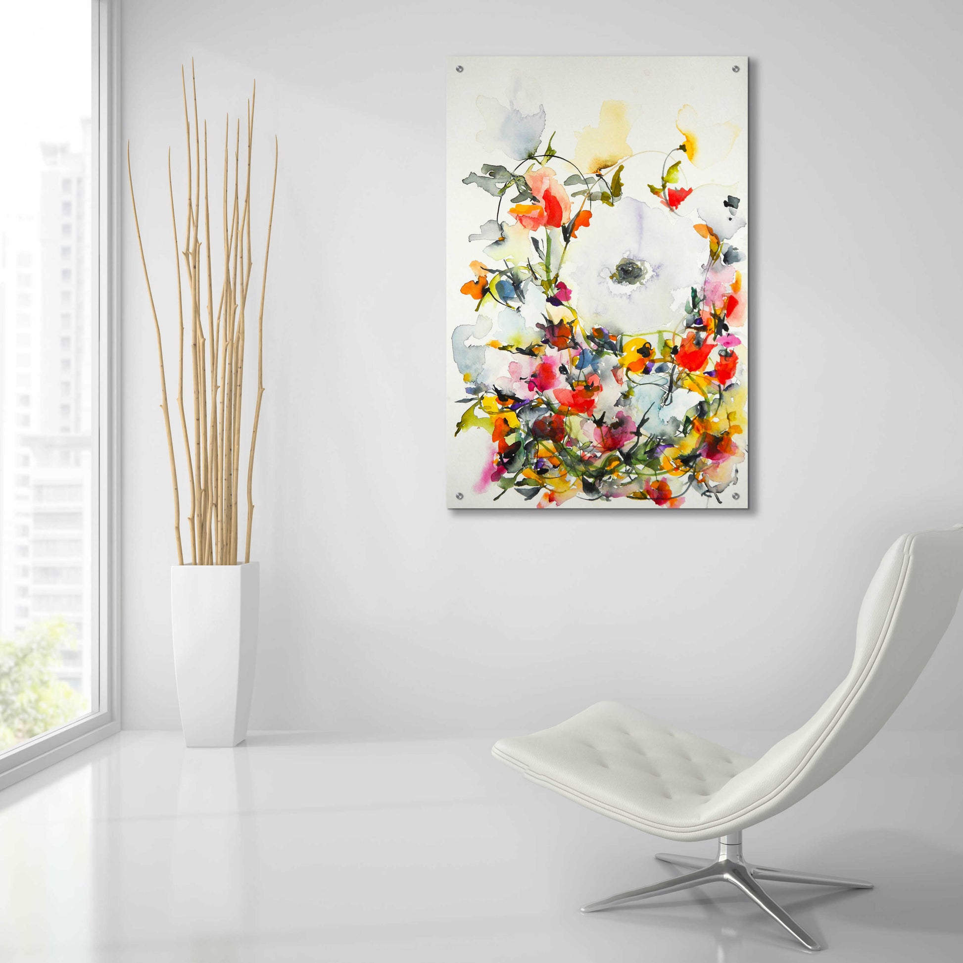 Epic Art 'Gardenia 11' by Karin Johannesson, Acrylic Glass Wall Art,24x36