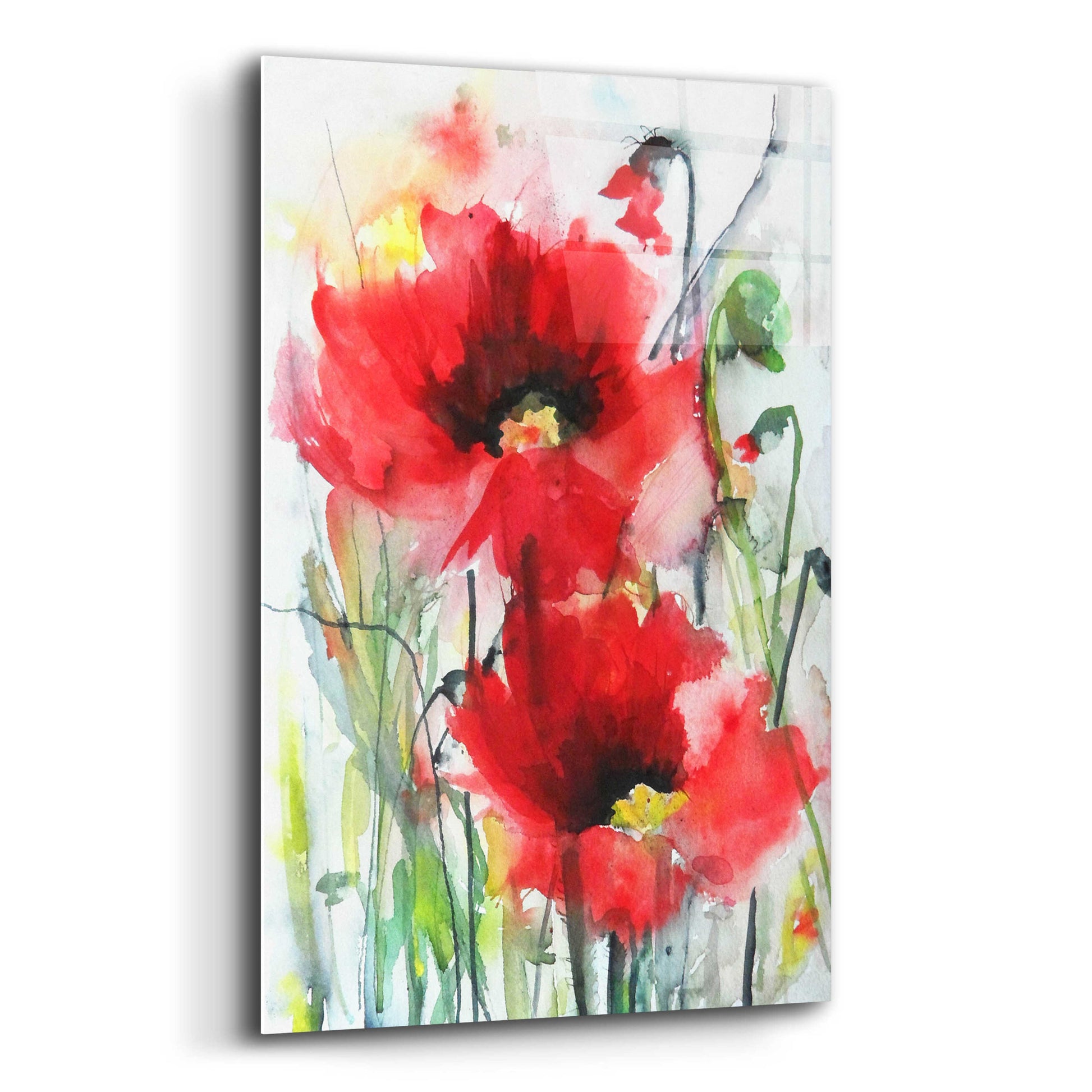 Epic Art 'Red Poppies' by Jessica Mingo, Acrylic Glass Wall Art,12x16