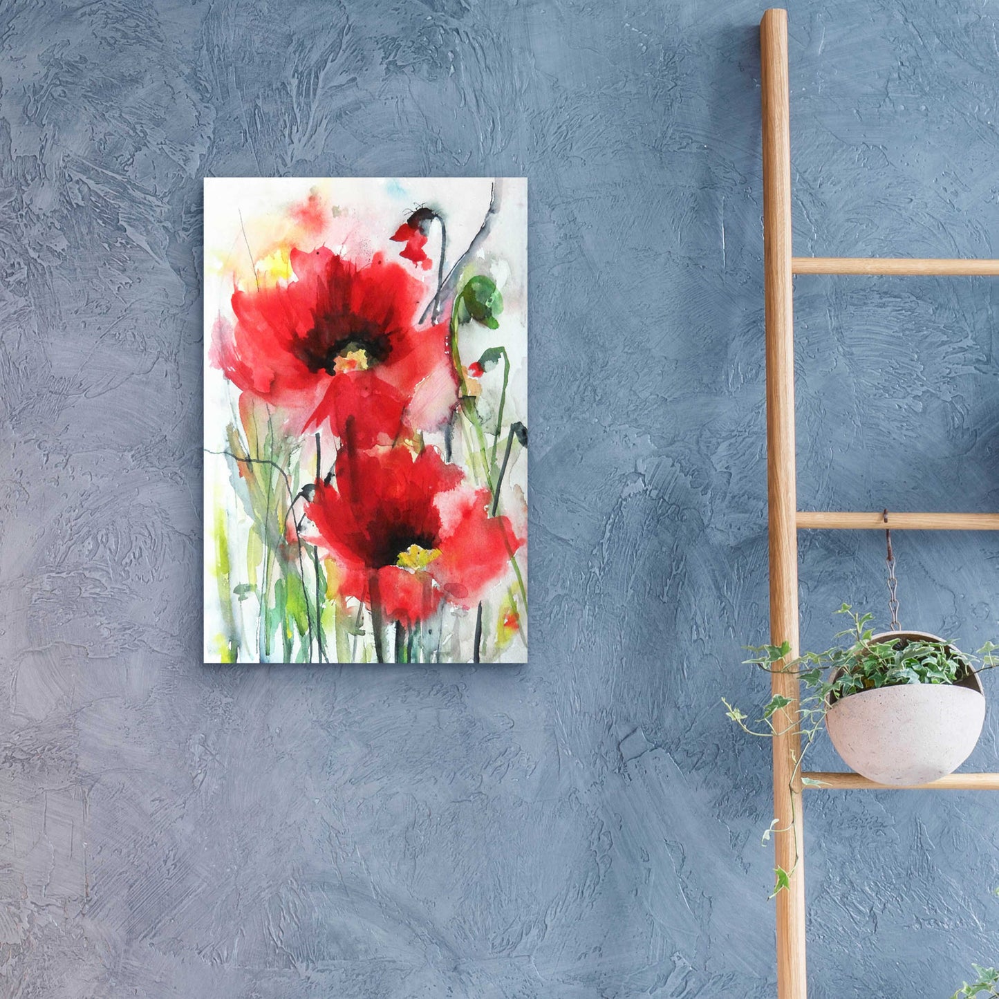 Epic Art 'Red Poppies' by Jessica Mingo, Acrylic Glass Wall Art,16x24