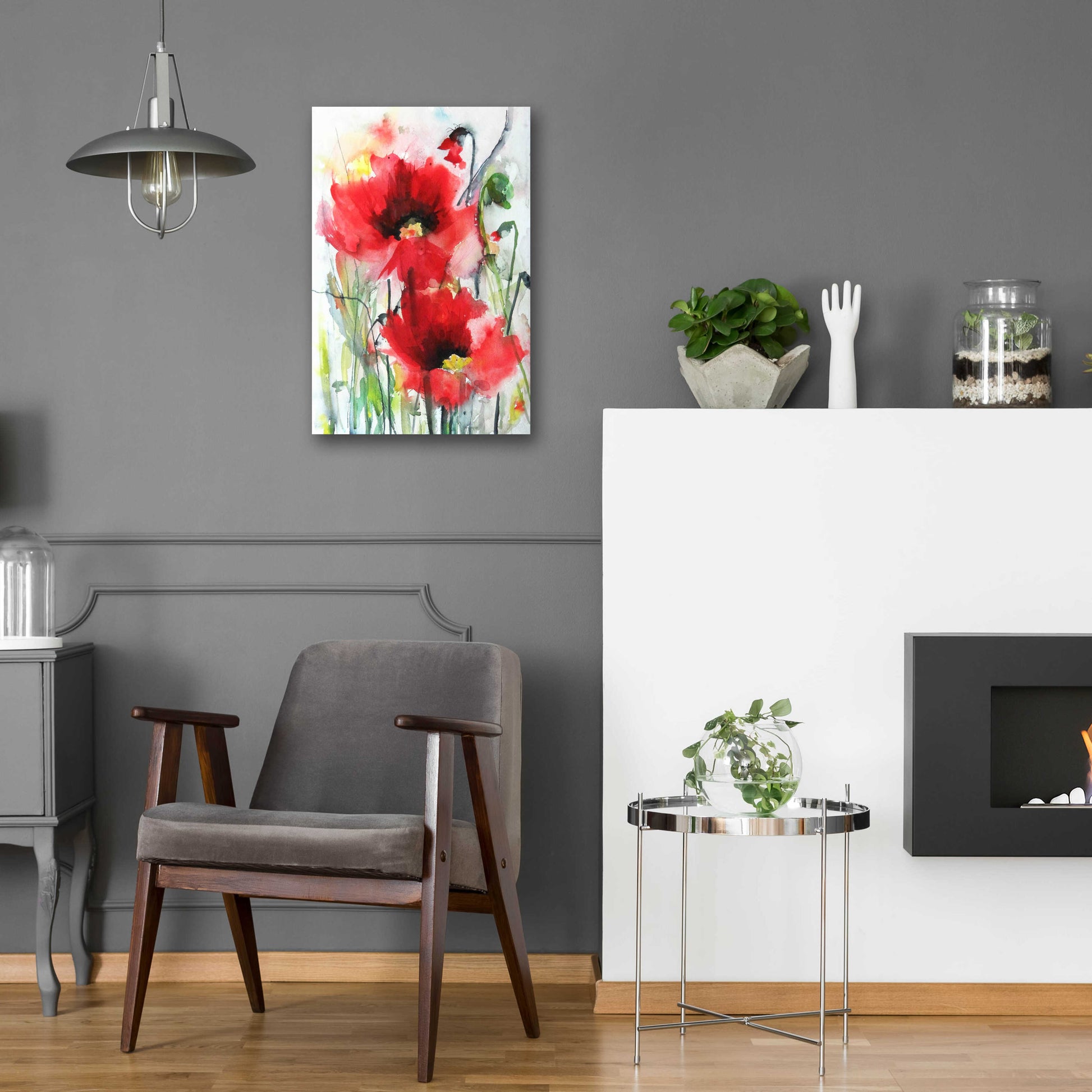 Epic Art 'Red Poppies' by Jessica Mingo, Acrylic Glass Wall Art,16x24