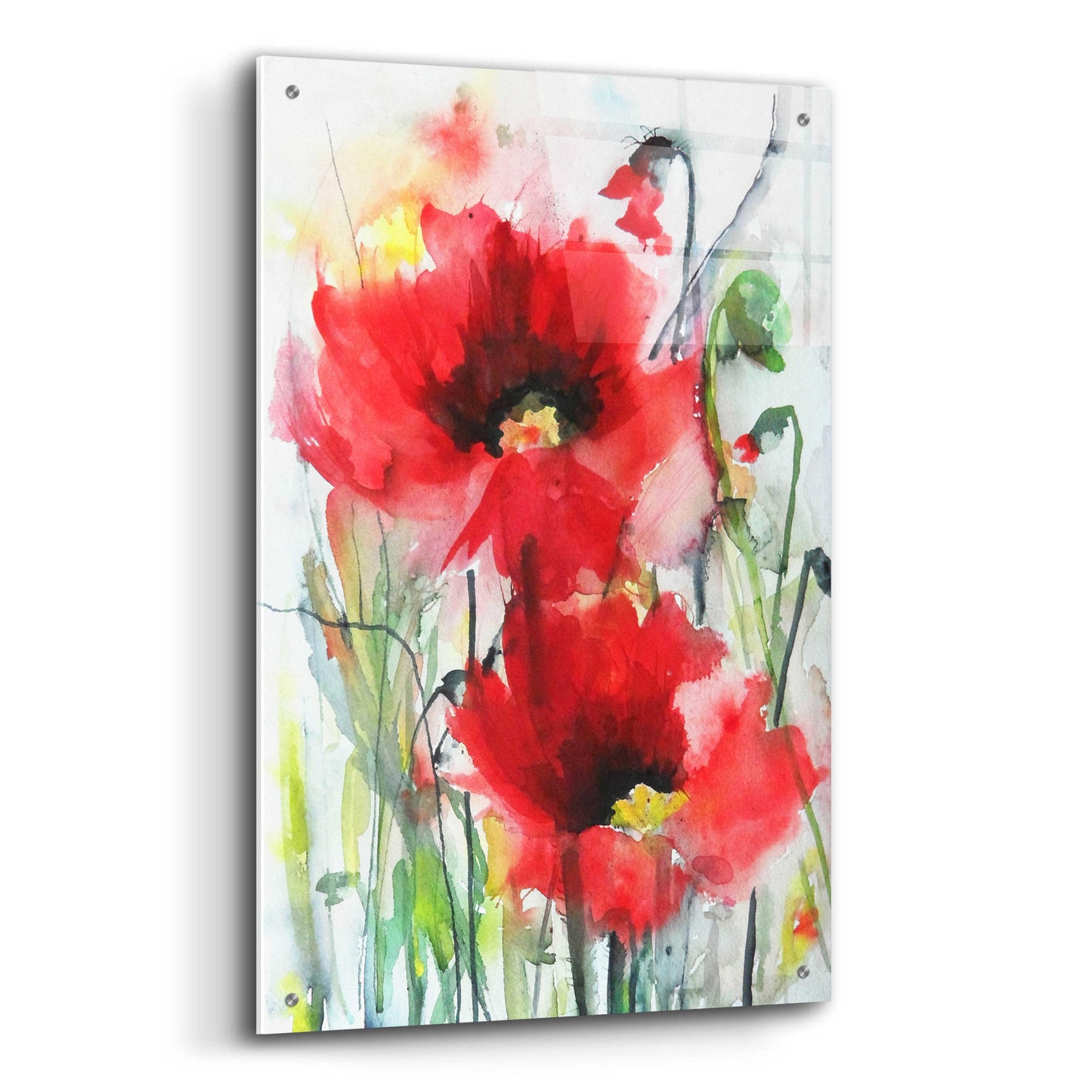 Epic Art 'Red Poppies' by Jessica Mingo, Acrylic Glass Wall Art,24x36