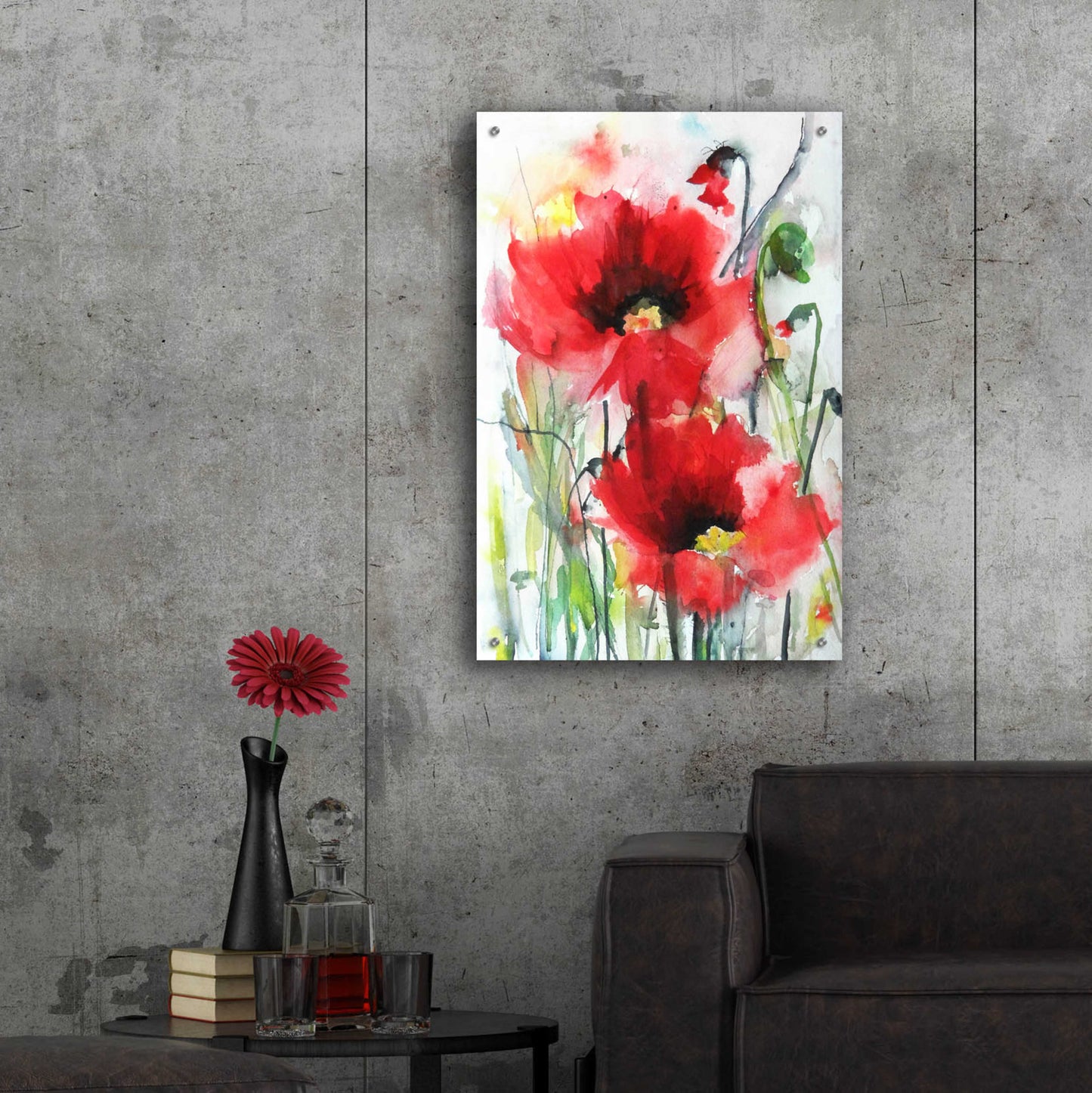 Epic Art 'Red Poppies' by Jessica Mingo, Acrylic Glass Wall Art,24x36