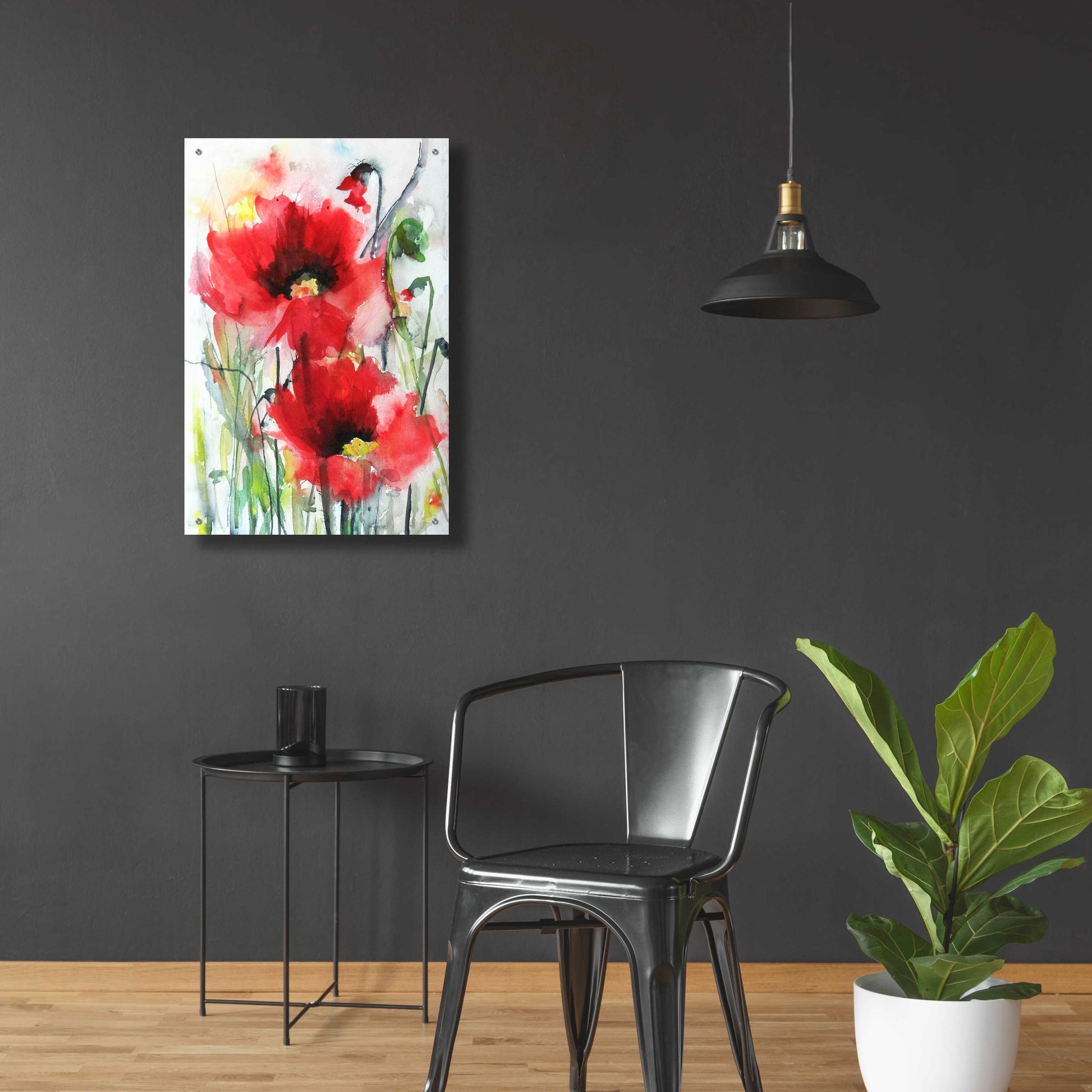 Epic Art 'Red Poppies' by Jessica Mingo, Acrylic Glass Wall Art,24x36