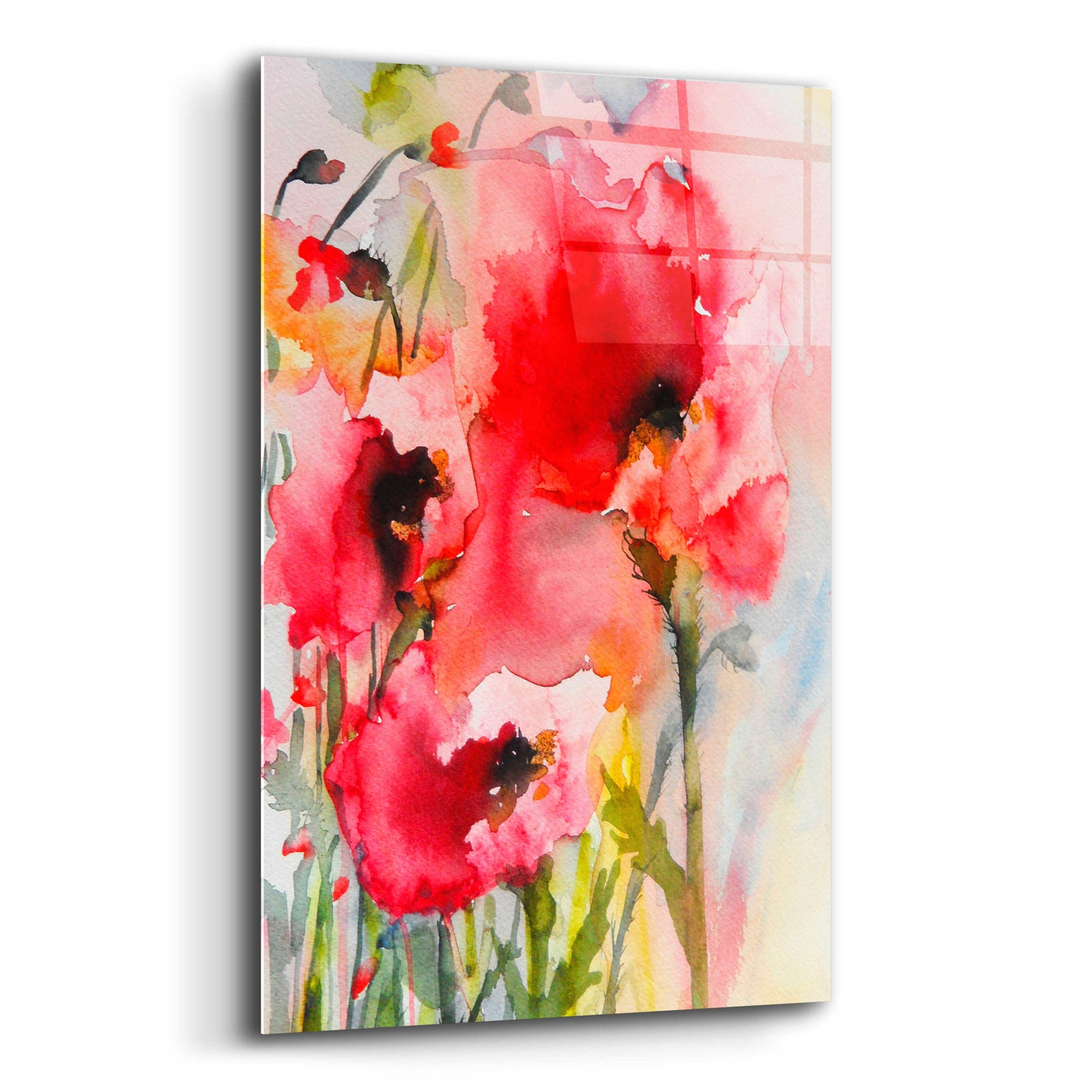 Epic Art 'Summer Poppies' by Karin Johannesson, Acrylic Glass Wall Art,12x16