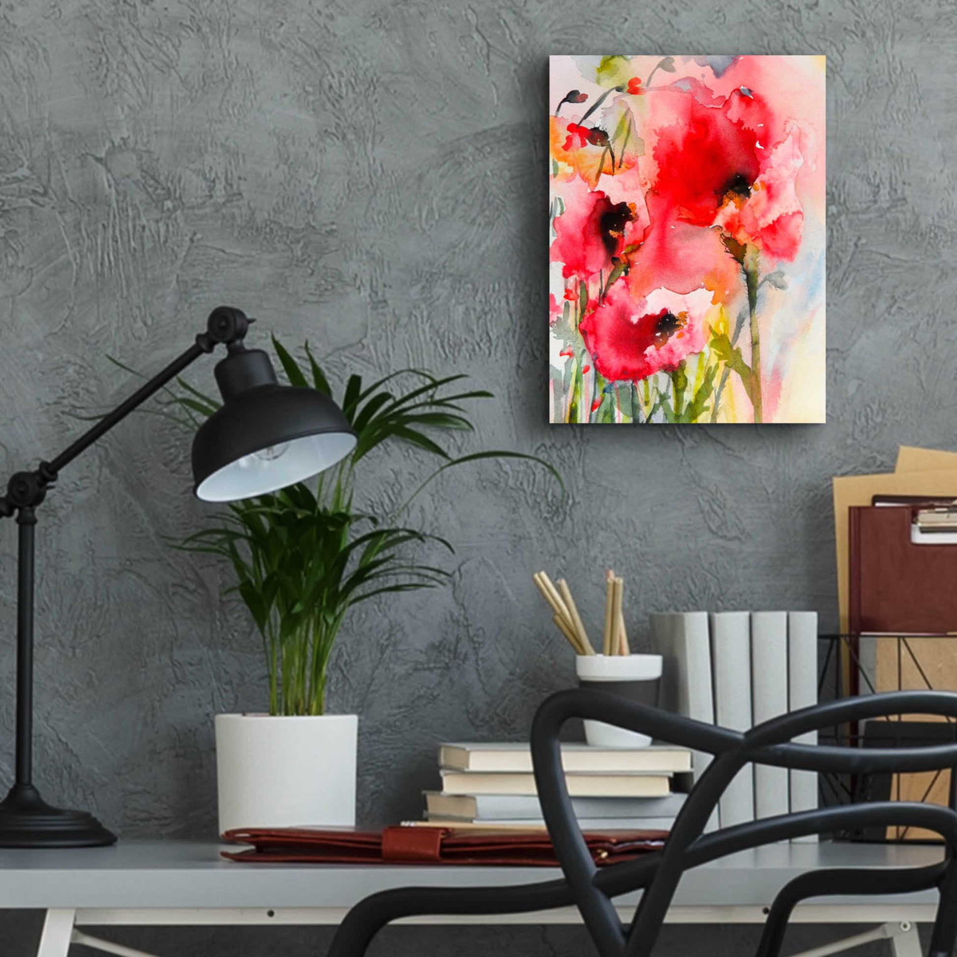 Epic Art 'Summer Poppies' by Karin Johannesson, Acrylic Glass Wall Art,12x16