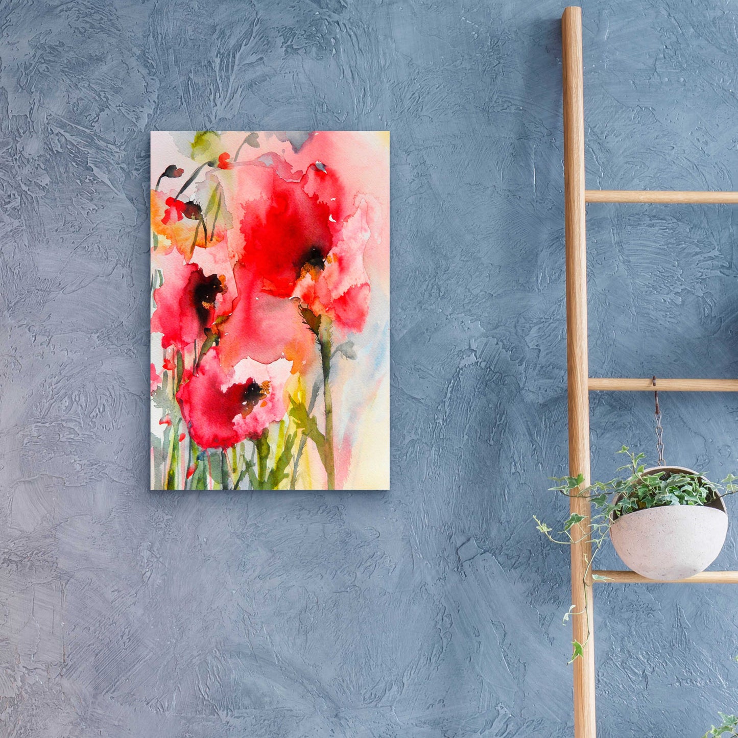 Epic Art 'Summer Poppies' by Karin Johannesson, Acrylic Glass Wall Art,16x24