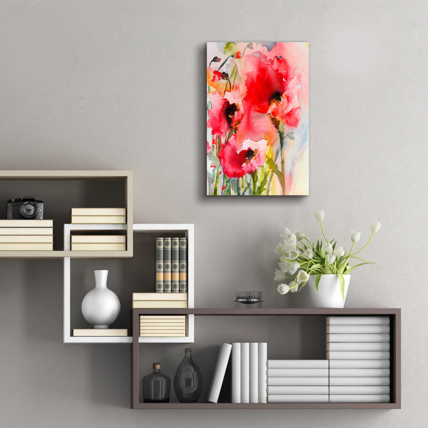 Epic Art 'Summer Poppies' by Karin Johannesson, Acrylic Glass Wall Art,16x24