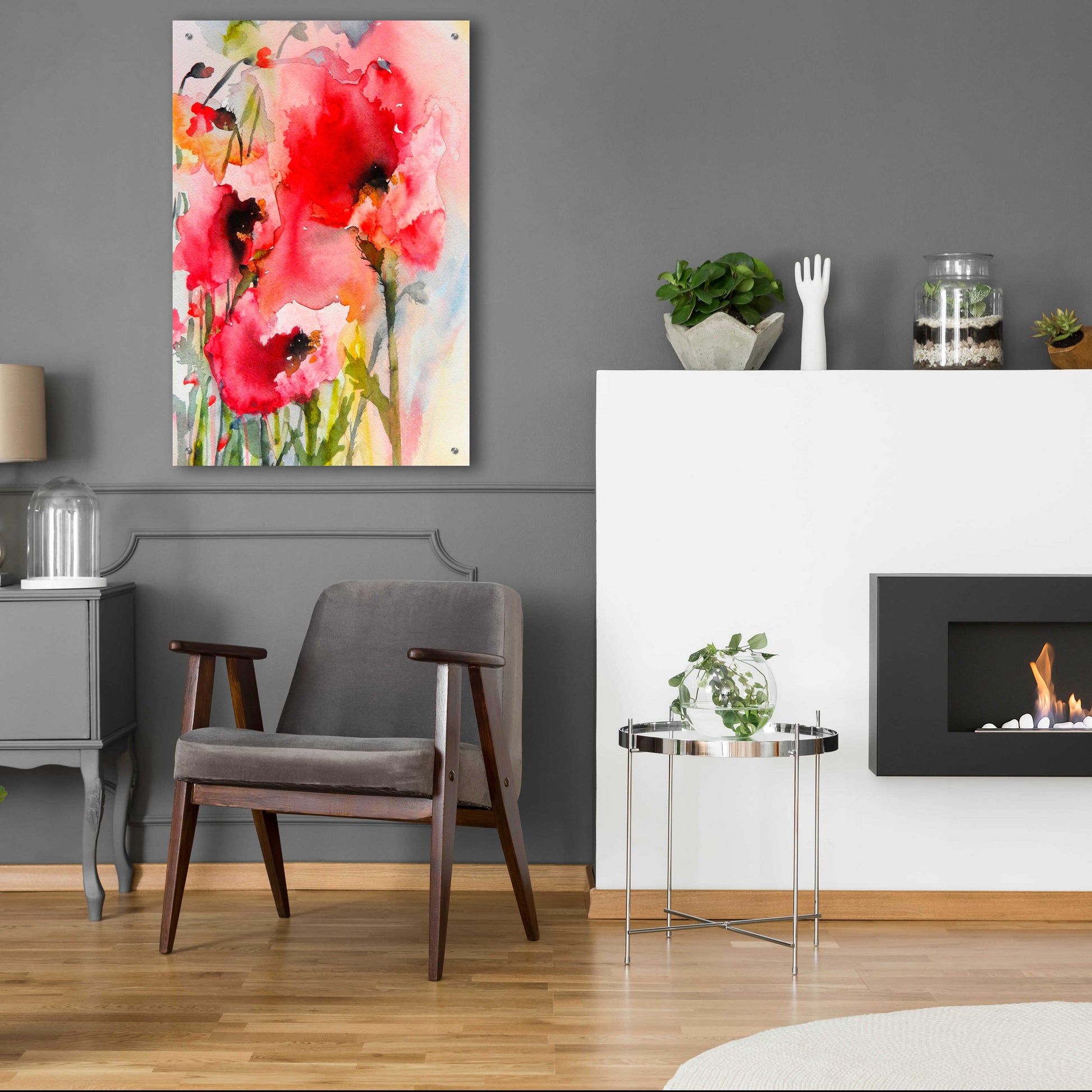 Epic Art 'Summer Poppies' by Karin Johannesson, Acrylic Glass Wall Art,24x36