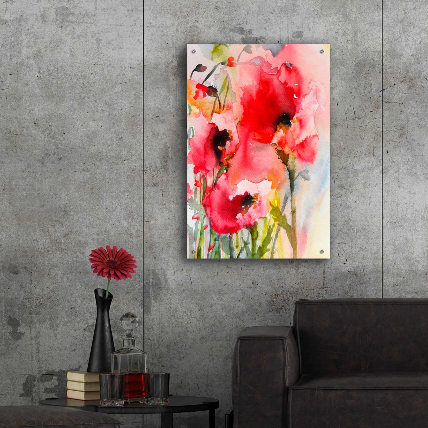 Epic Art 'Summer Poppies' by Karin Johannesson, Acrylic Glass Wall Art,24x36