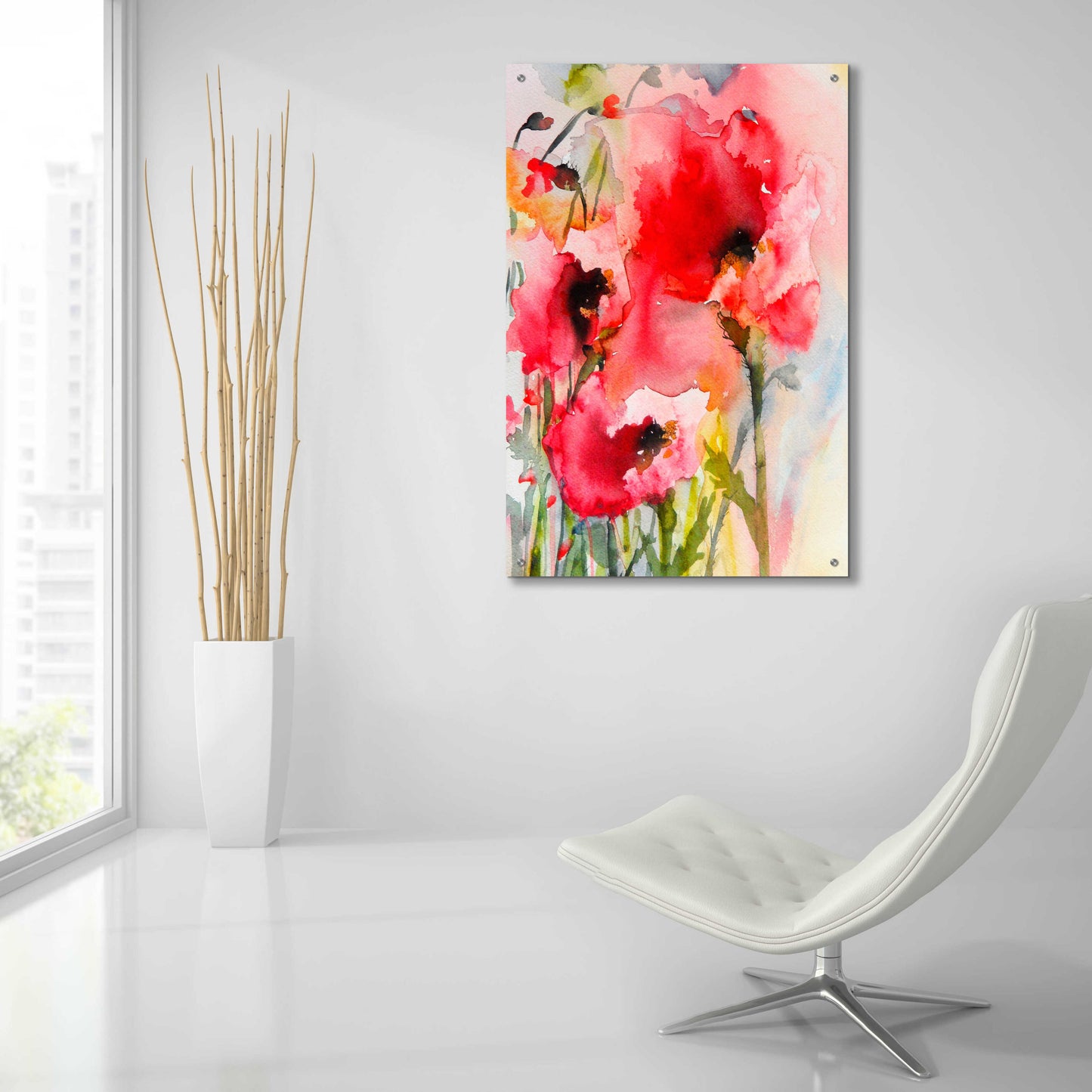 Epic Art 'Summer Poppies' by Karin Johannesson, Acrylic Glass Wall Art,24x36