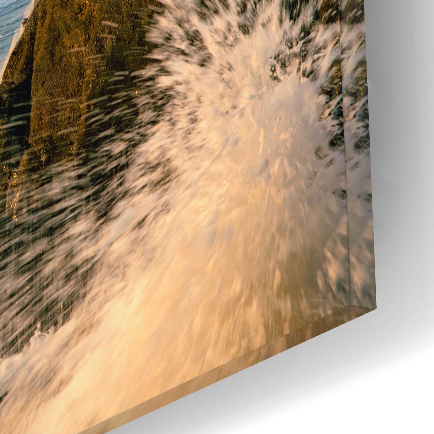 Epic Art 'Golden Gate Bridge Sunset with Wave Action' by Epic Portfolio, Acrylic Glass Wall Art,16x12