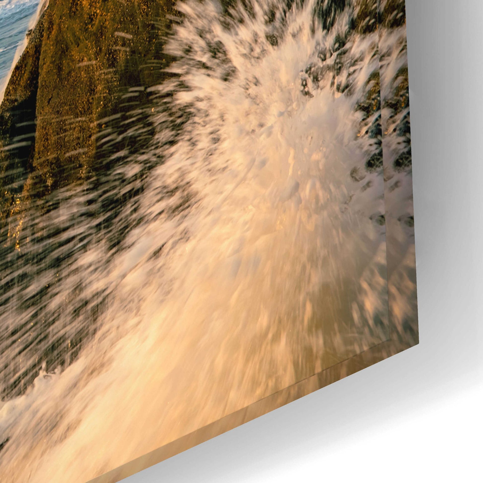 Epic Art 'Golden Gate Bridge Sunset with Wave Action' by Epic Portfolio, Acrylic Glass Wall Art,24x16