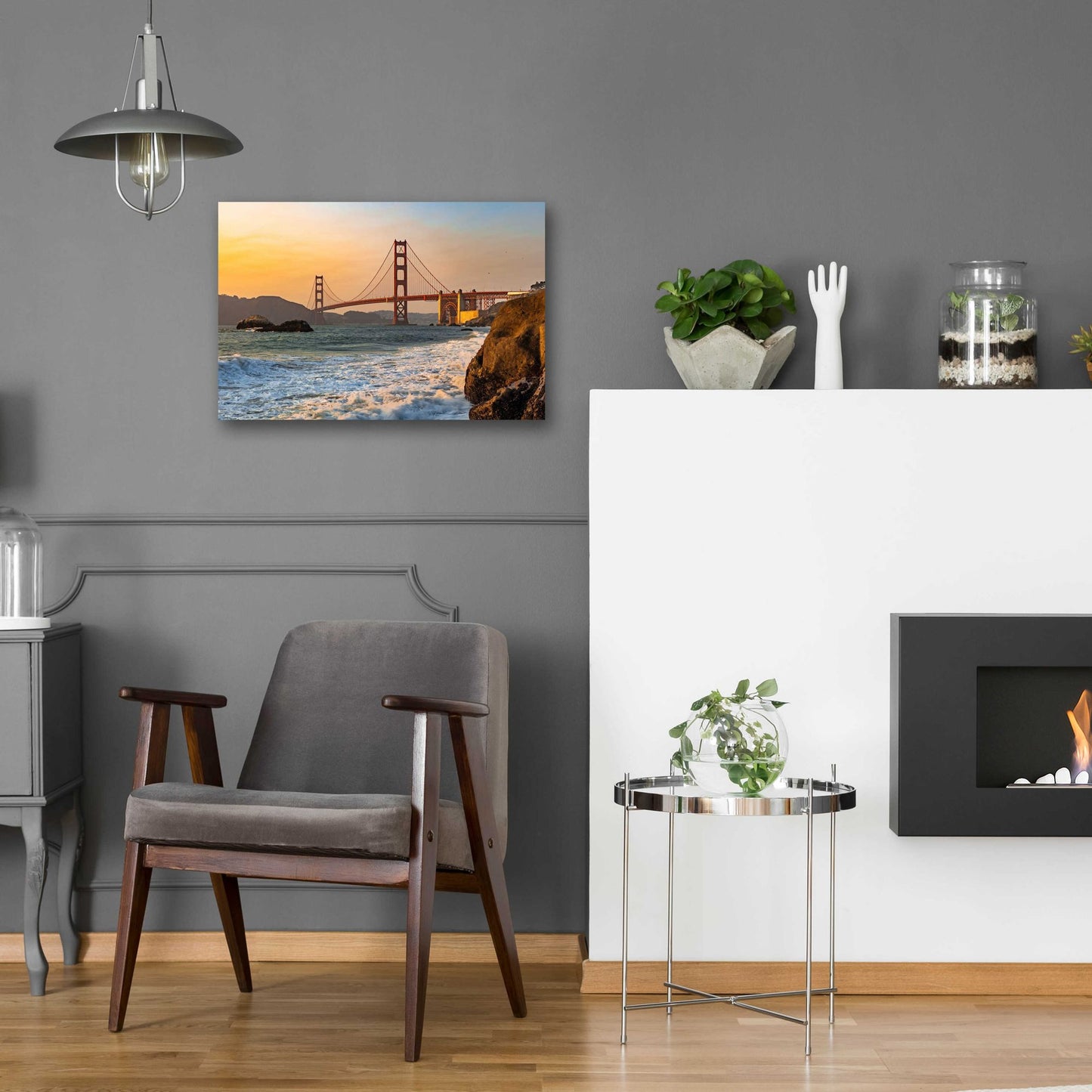 Epic Art 'Golden Gate Bridge Sunset' by Epic Portfolio, Acrylic Glass Wall Art,24x16