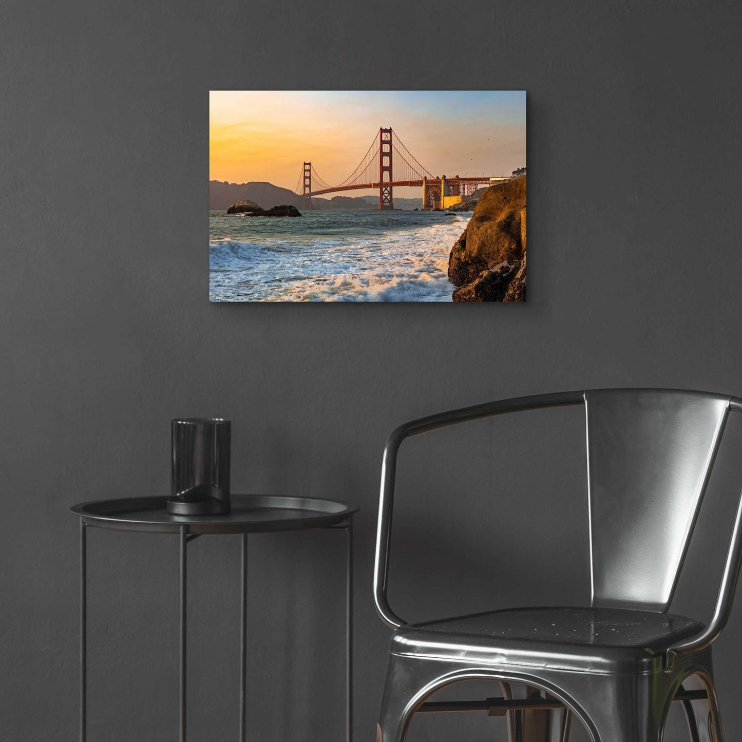 Epic Art 'Golden Gate Bridge Sunset' by Epic Portfolio, Acrylic Glass Wall Art,24x16