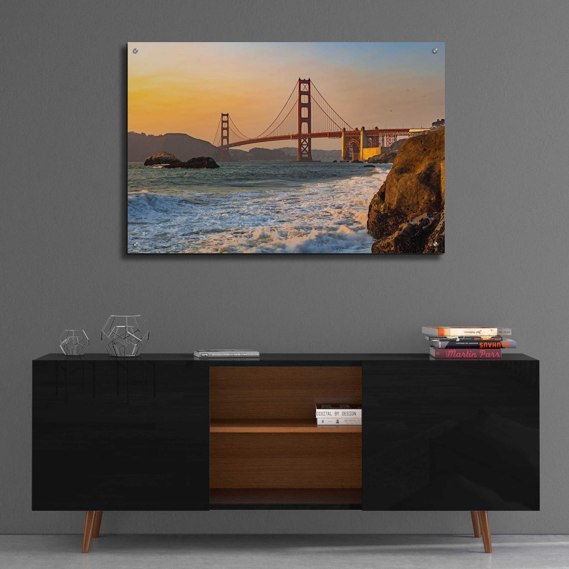 Epic Art 'Golden Gate Bridge Sunset' by Epic Portfolio, Acrylic Glass Wall Art,36x24