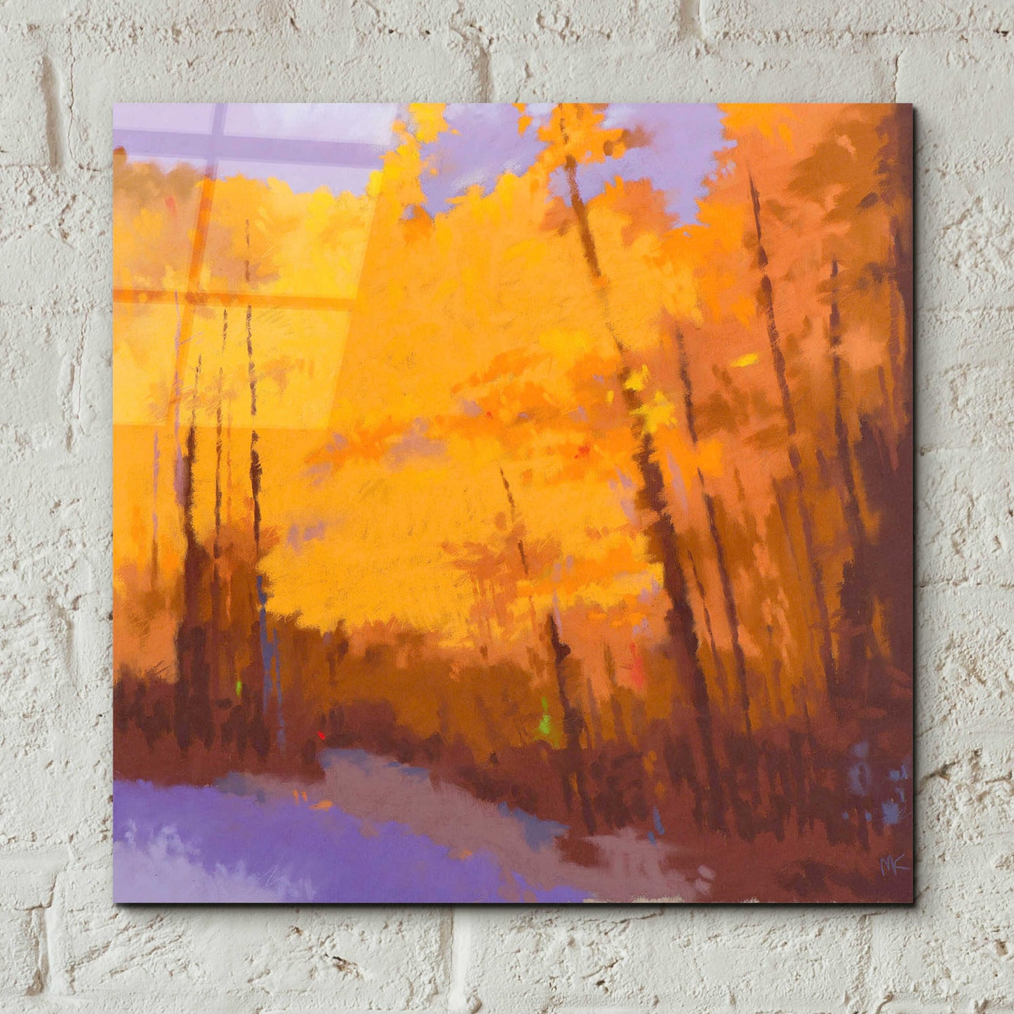 Epic Art 'Orange to the Edge' by Mike Kelly, Acrylic Glass Wall Art,12x12