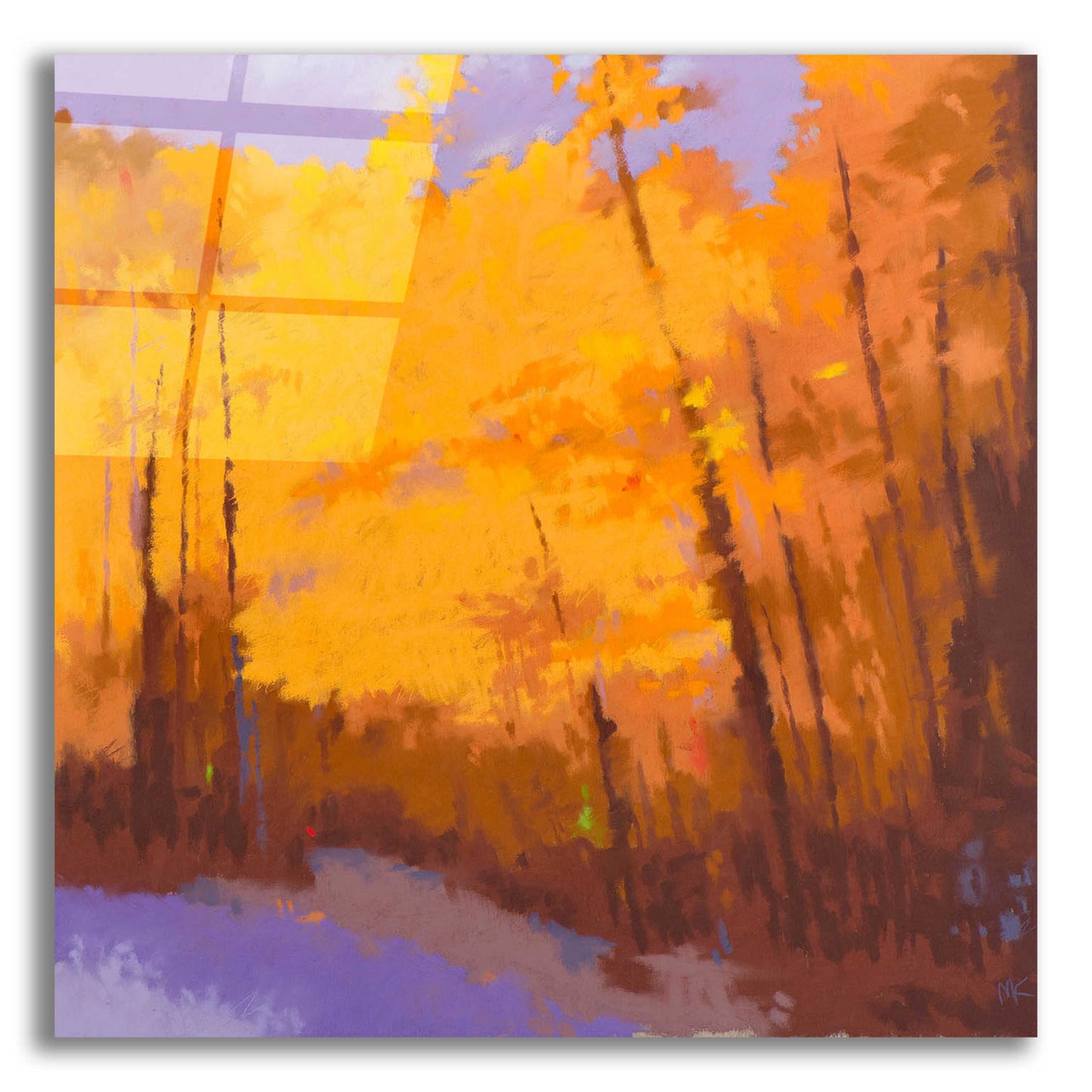 Epic Art 'Orange to the Edge' by Mike Kelly, Acrylic Glass Wall Art,12x12