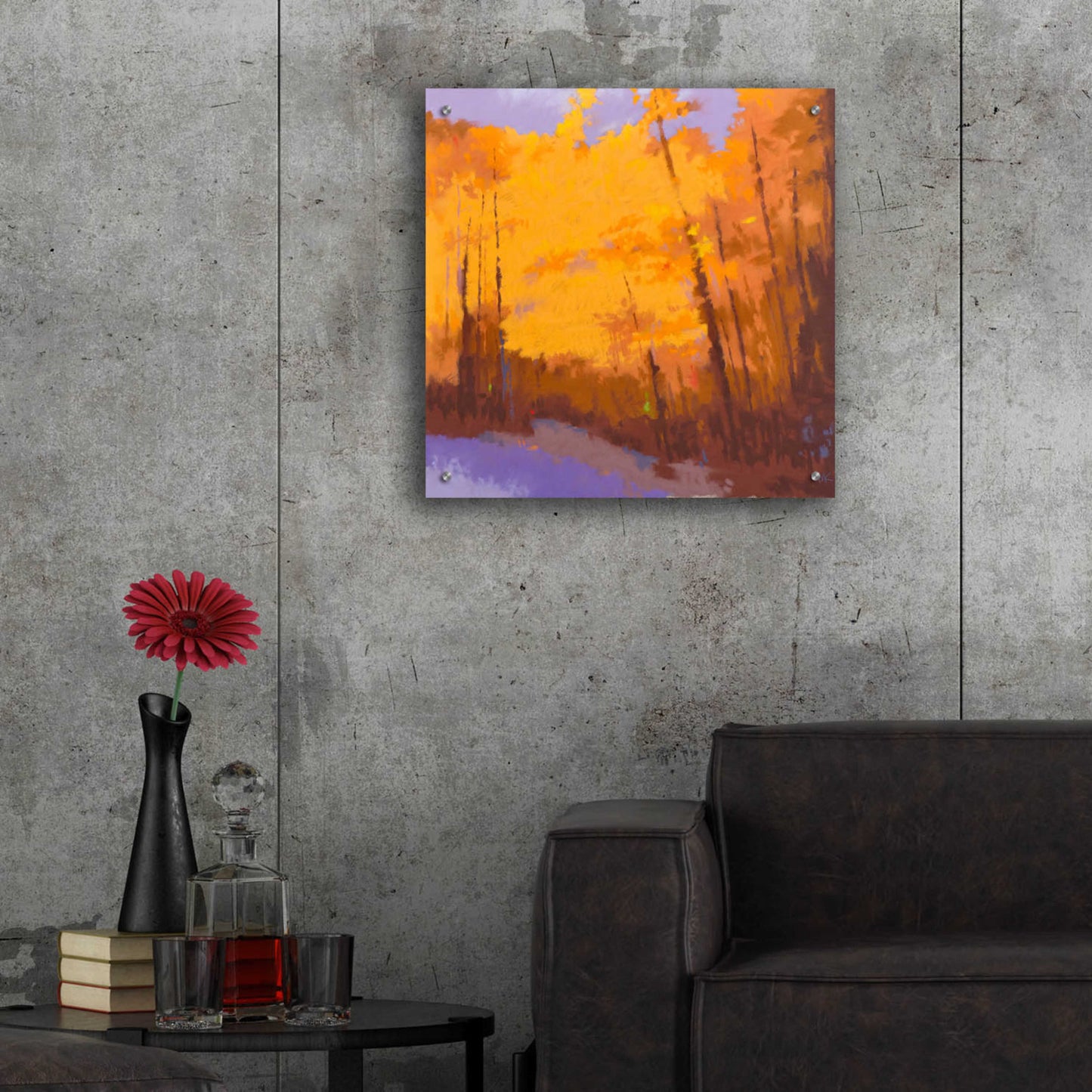 Epic Art 'Orange to the Edge' by Mike Kelly, Acrylic Glass Wall Art,24x24