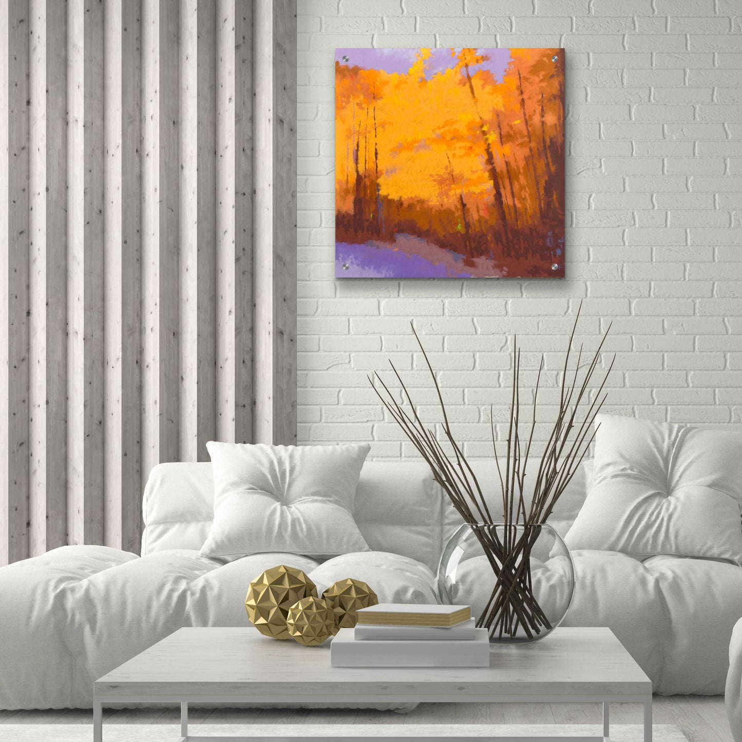 Epic Art 'Orange to the Edge' by Mike Kelly, Acrylic Glass Wall Art,24x24