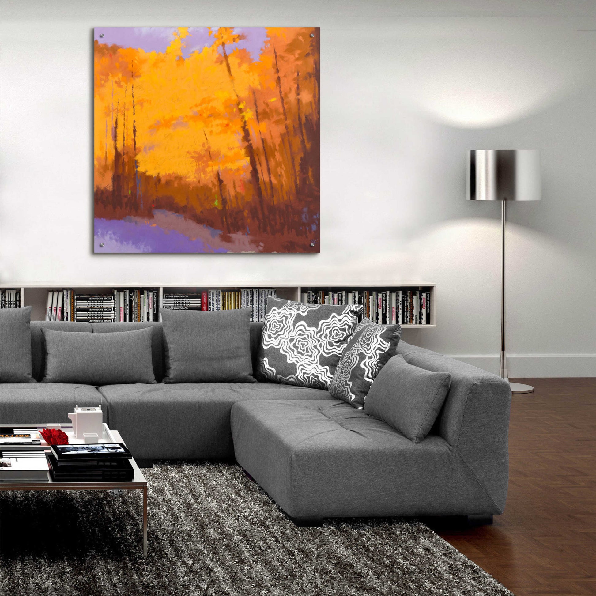 Epic Art 'Orange to the Edge' by Mike Kelly, Acrylic Glass Wall Art,36x36