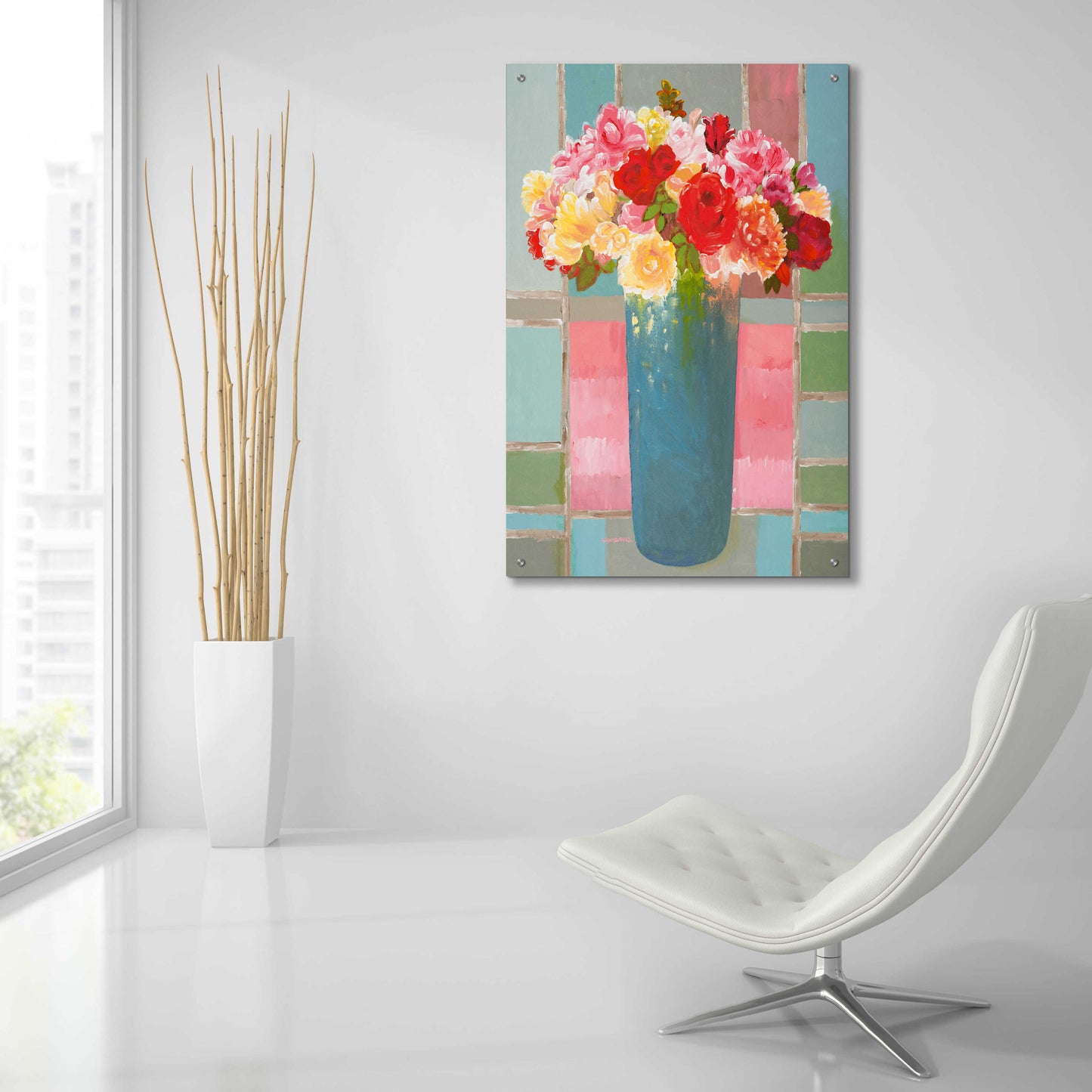 Epic Art 'Blossoming Brilliance' by Hooshang Khorasani, Acrylic Glass Wall Art,24x36