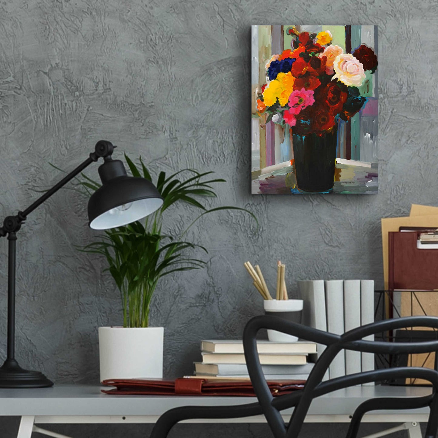 Epic Art 'Bold Bouquet' by Hooshang Khorasani, Acrylic Glass Wall Art,12x16