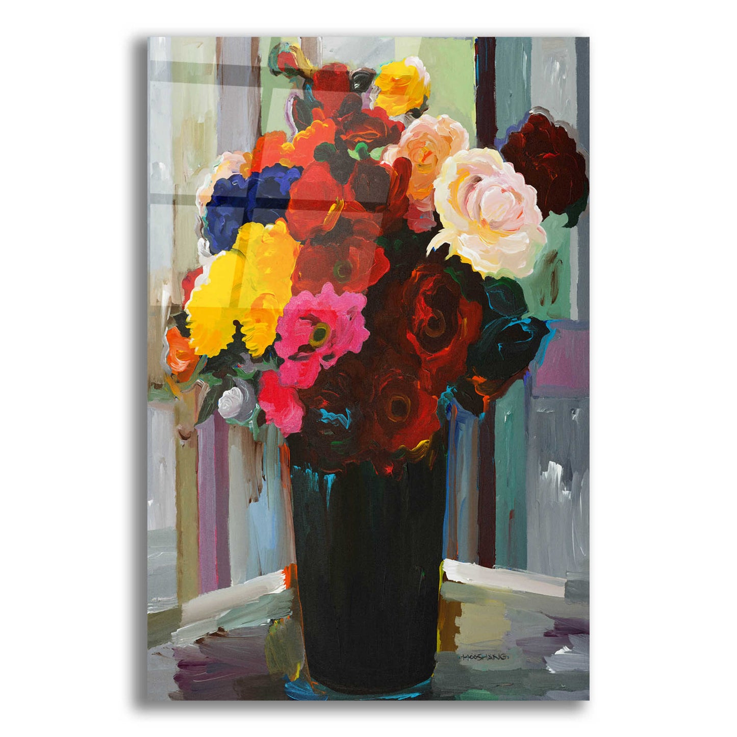 Epic Art 'Bold Bouquet' by Hooshang Khorasani, Acrylic Glass Wall Art,12x16